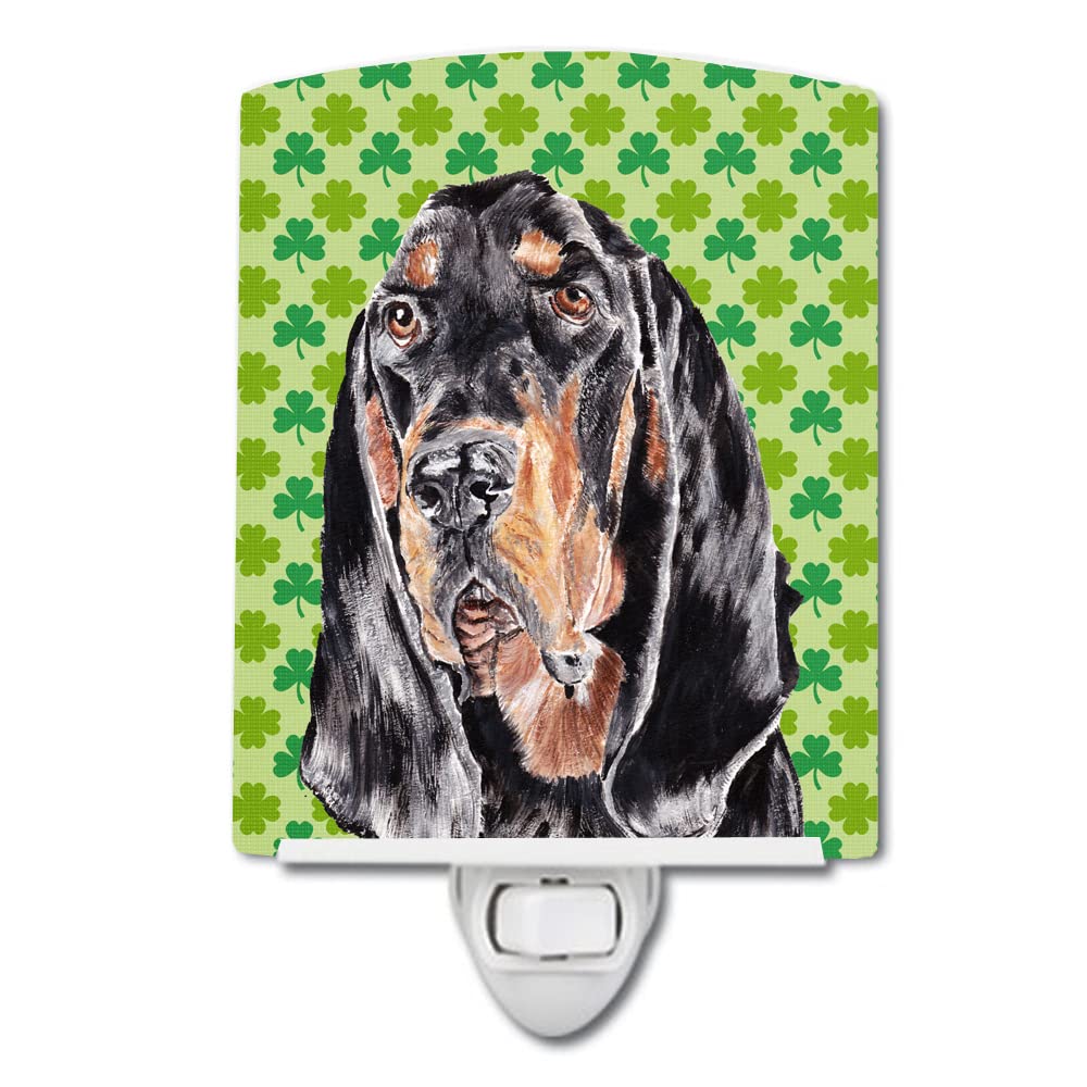 Carolines Treasures Ceramic Night Light, Black and Tan Coonhound, UL-Certified, 6x4x3in, Multicolor, Model SC9567CNL