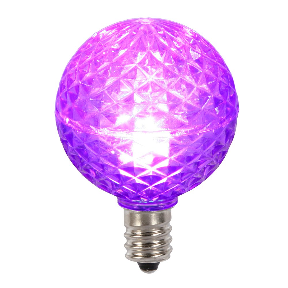 Vickerman G40 LED Purple Bulb E12 Nickel Base .45W - 25 Pack
