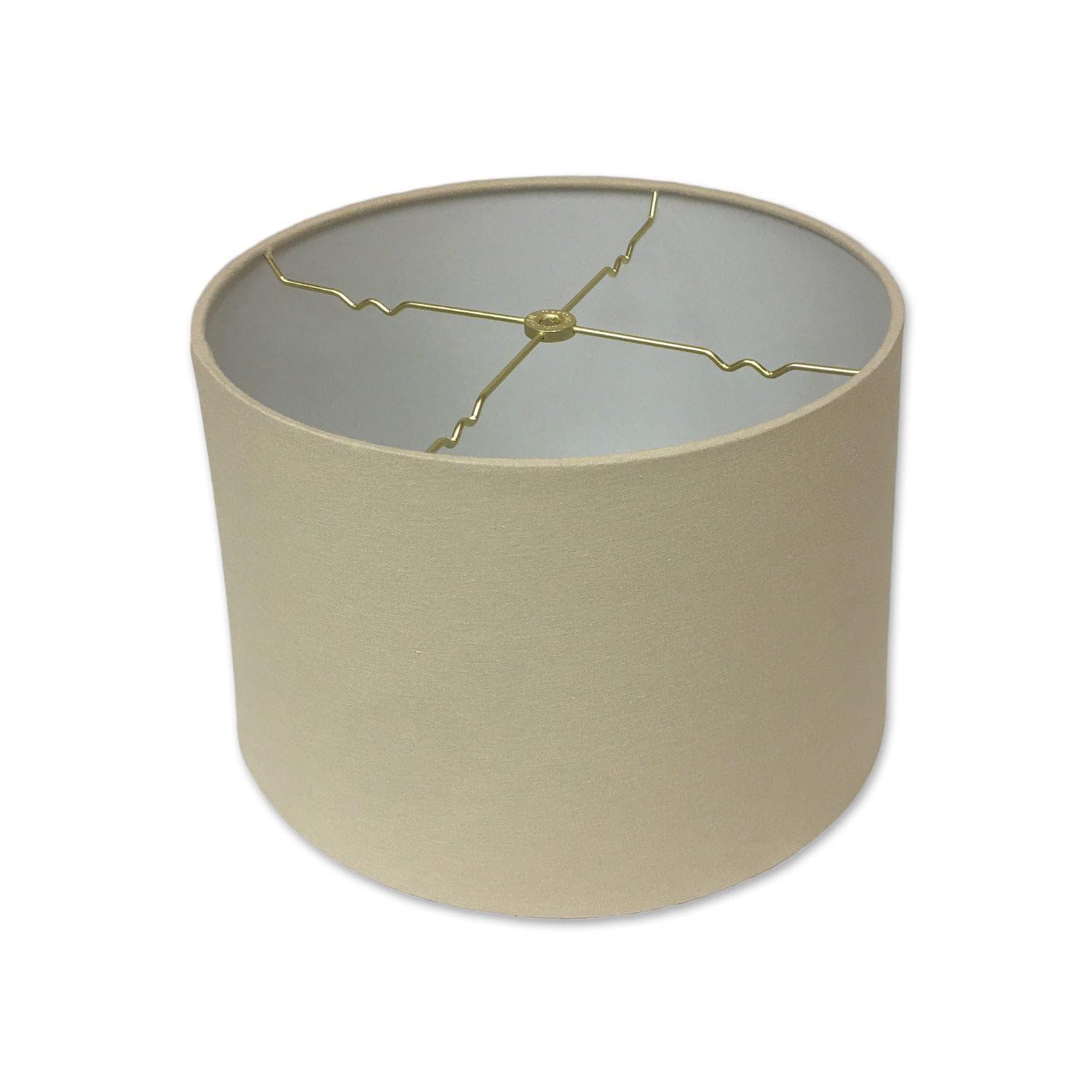 Royal Designs, Inc. Shallow Drum Lamp Shade, HB-610-14LNBG, Fabric, 13 x 14 x 9, Linen Beige