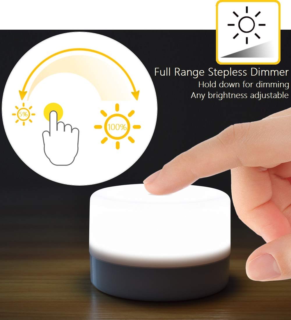 RTSU Dimmable Touch Bedside Lamp, Ivory White LED Nightlight for Kids & Adults, Model RTSU-AT001, Decorative Table Light for Bedroom & Nursery