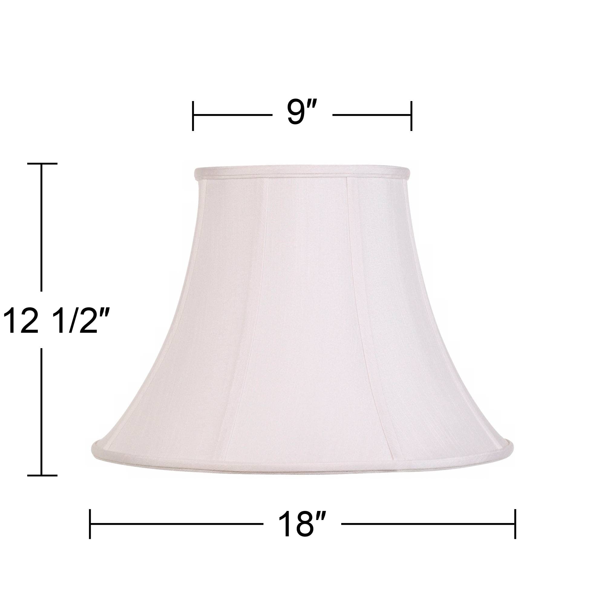 White Large Bell Lamp Shade 9'' Top X 18'' Bottom X 13'' Slant X 12.5'' High (Spider) Replacement With Harp And Finial - Imperia
