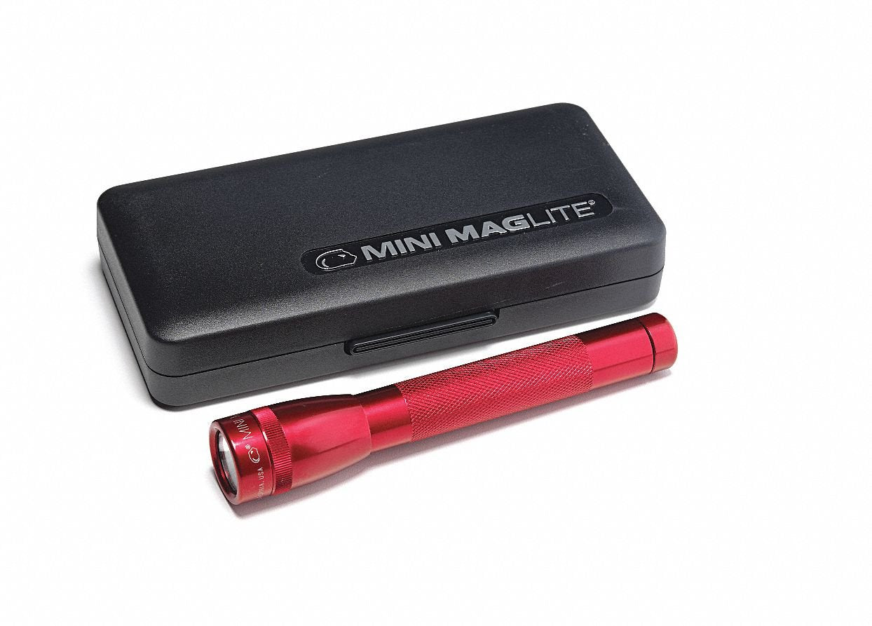 Maglite Mini Incandescent 2-Cell Aa Flashlight In Presentation Box, Red