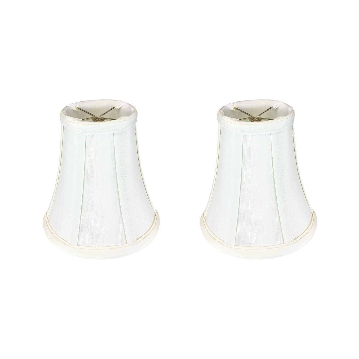 Royal Designs, Inc. True Bell Lamp Shade, Faux Silk, 3in x 6in x 6.25in, White, 2-Pack, Model BSO-704FC-6WH