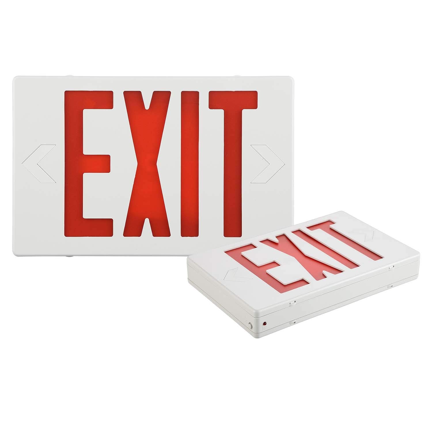 EXITLUX 2 PACK UL Listed -Red Led Exit Sign with Emergency Lights&Battery Backup Operated Powered Exit Lights Exit -Double Face-