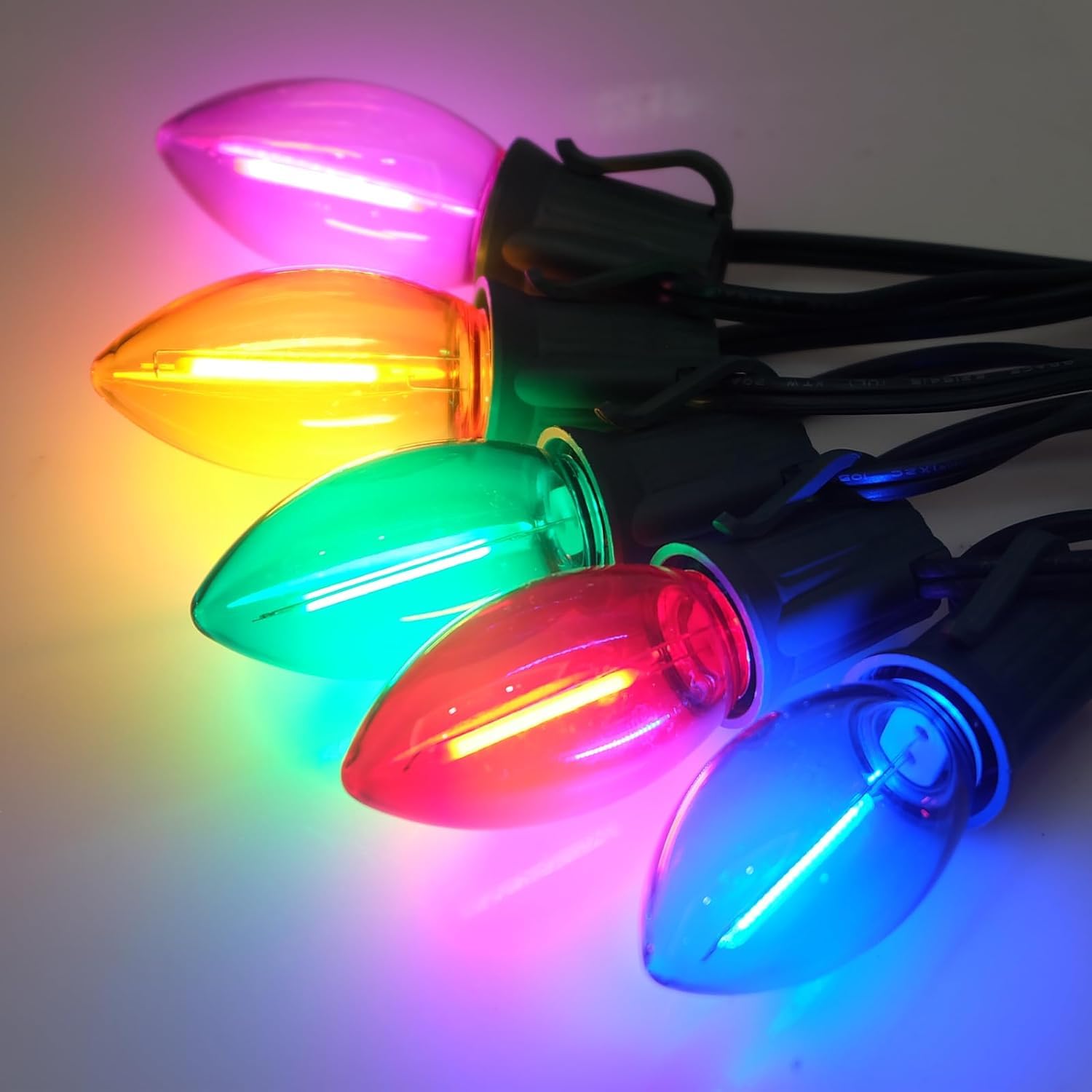 25 Pack C9 Led Multicolor Christmas Light Bulb, C9 Shatterproof Led Multicolor Bulb For Christmas Outdoor String Lights, E17 Int