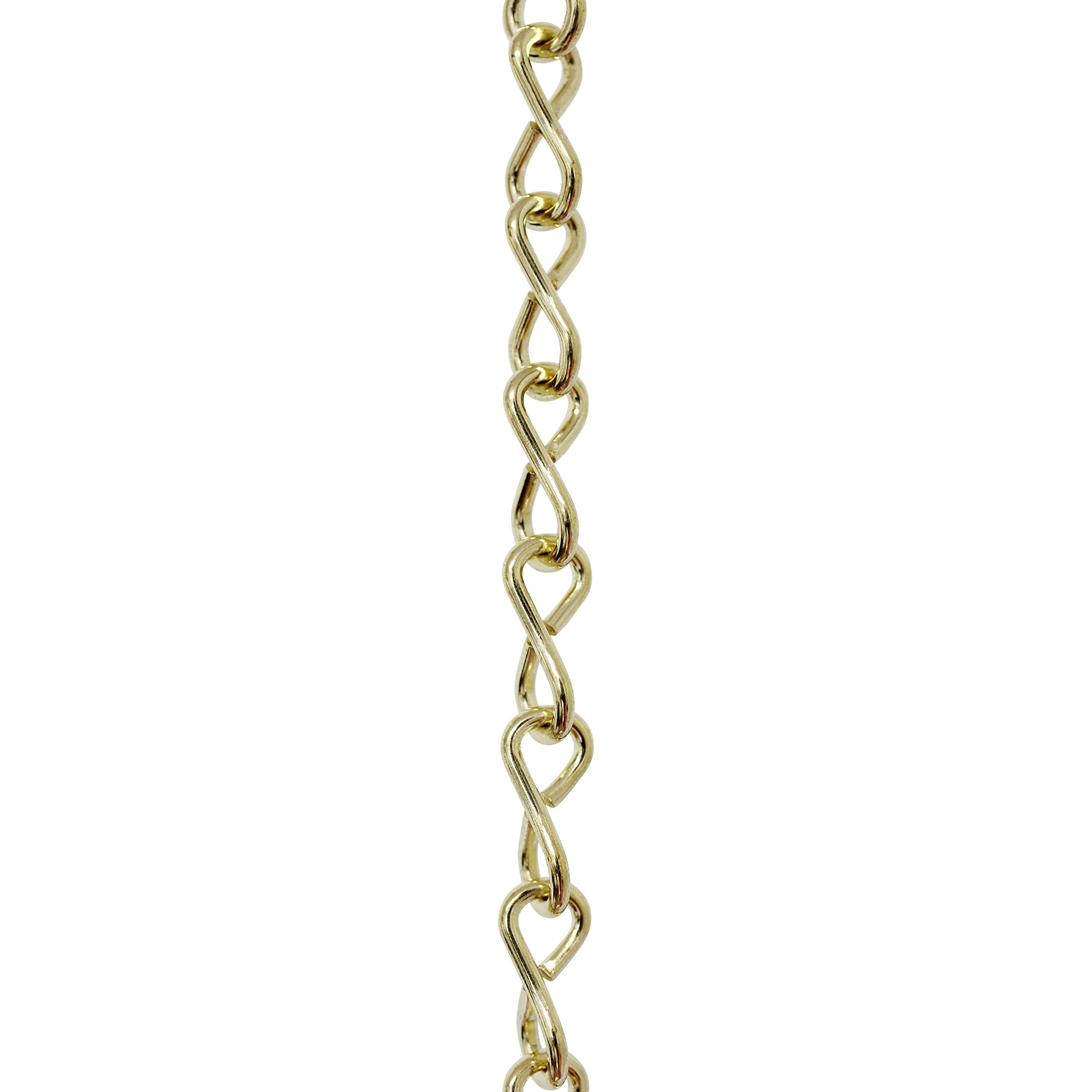 RCH Hardware Single Jack Fixture Chain, 14 Gauge Steel, 3 Foot, Polished Brass Finish, Model CH-S50-16-PB-3