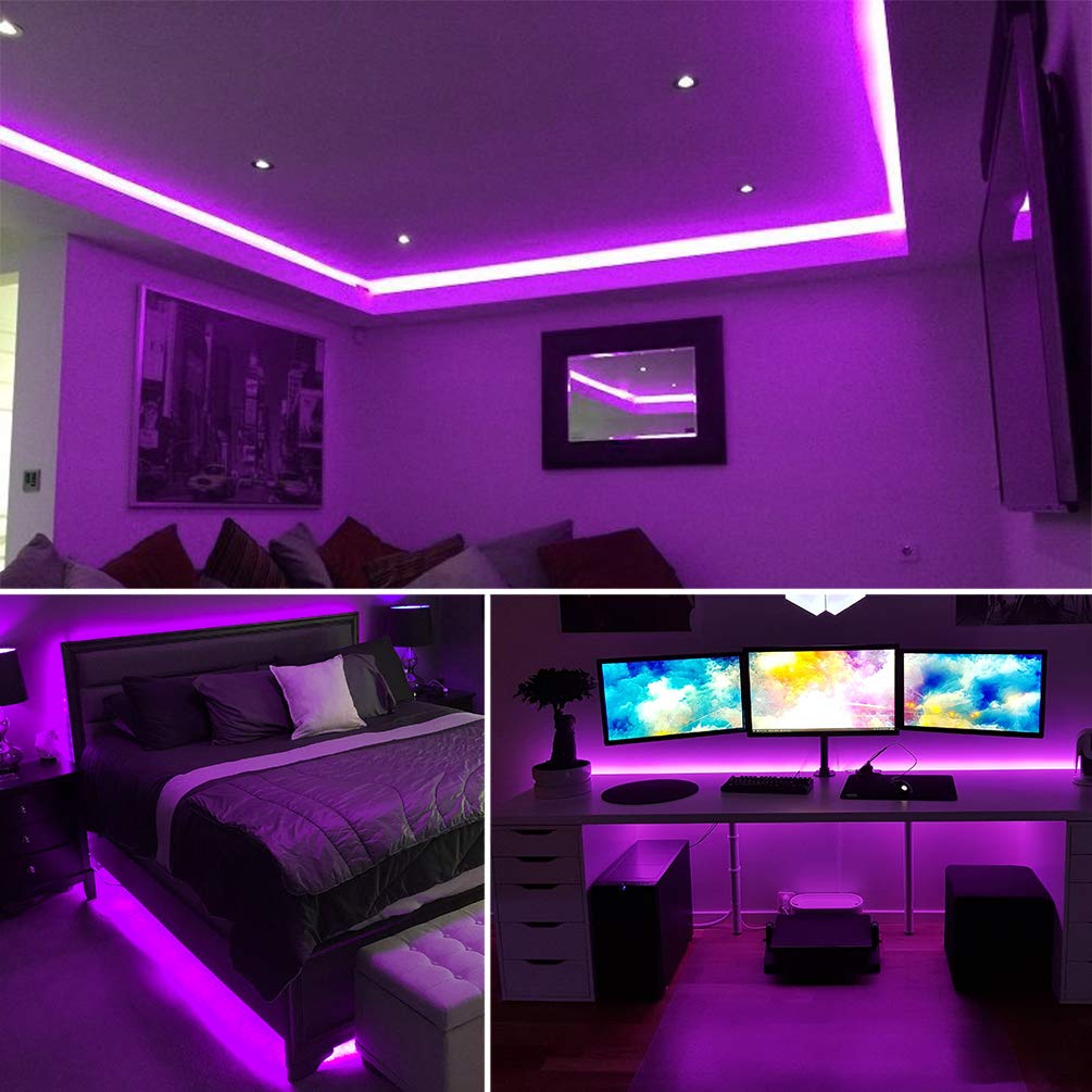 Ontesik 20ft LED Black Light Strip Kit, 360 LEDs, 12V Flexible UV, Switch Control, Non-Waterproof