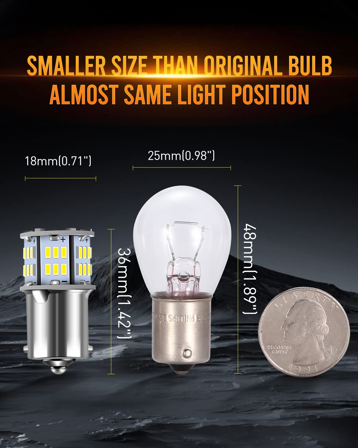 LUYED 1156 LED Reverse Light Bulb,1141 1003 7506 BA15S Bulbs,Super Bright Low Power for Truck Car Tail Lights Rv Lights,White,Pa