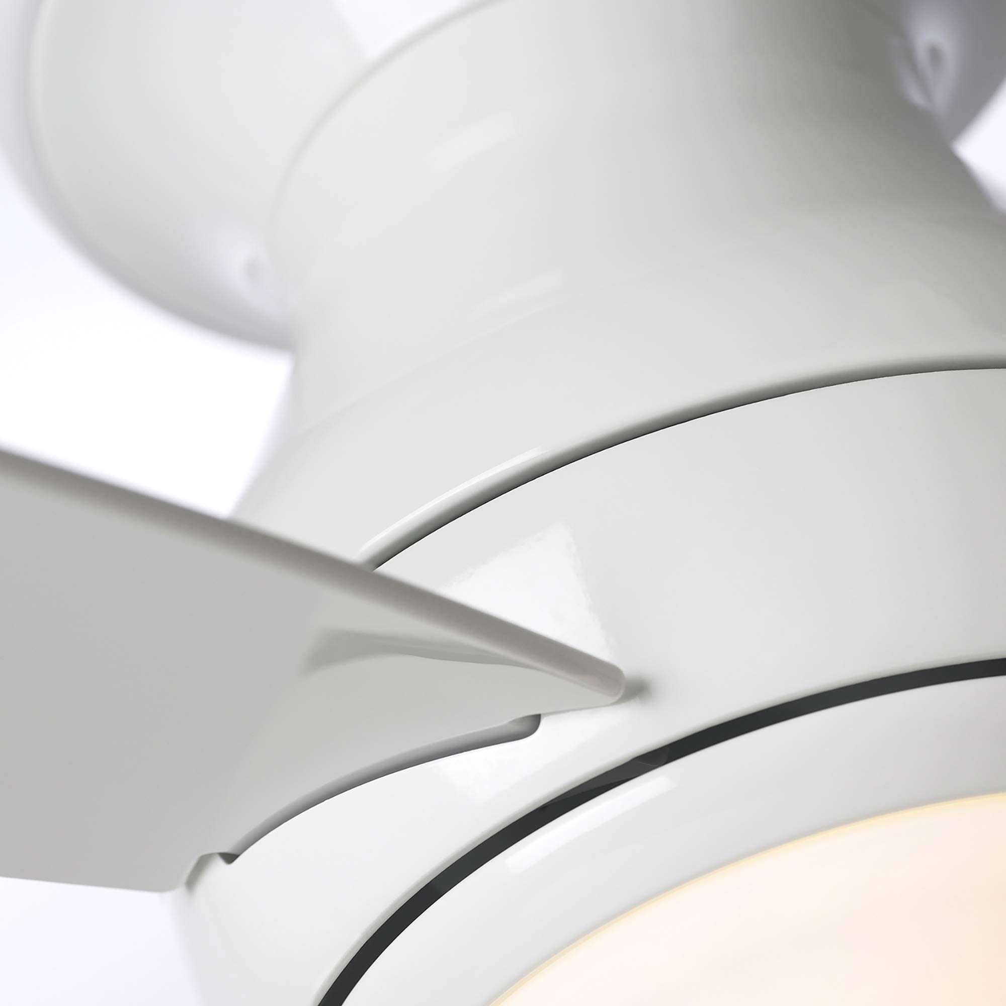 Luminance Kathy Ireland Home Curva Sky Led Outdoor Ceiling Fan With Light Kit, 52 Inch | Modern Flush Mount Fixture With Weather Resistant Blades | Dimmable With Remote Control, Appliance White