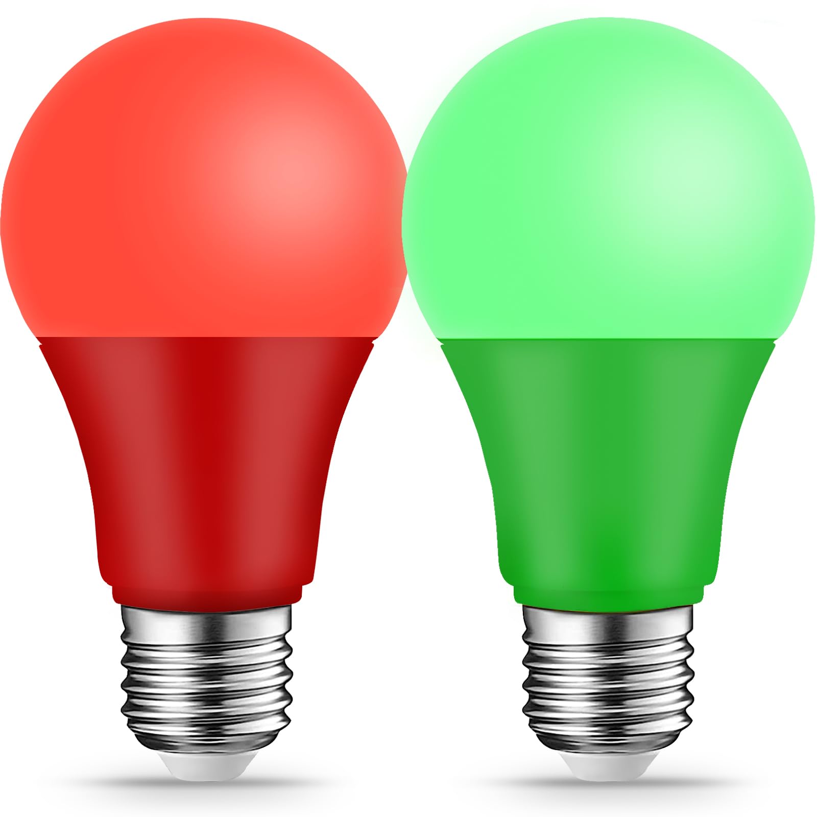 Kqhben Red Light Bulb Green Light Bulbs Colored Bulb, 9W (6W Equivalent), E26 Base For Halloween Christmas Party Bar Decor (1 Re