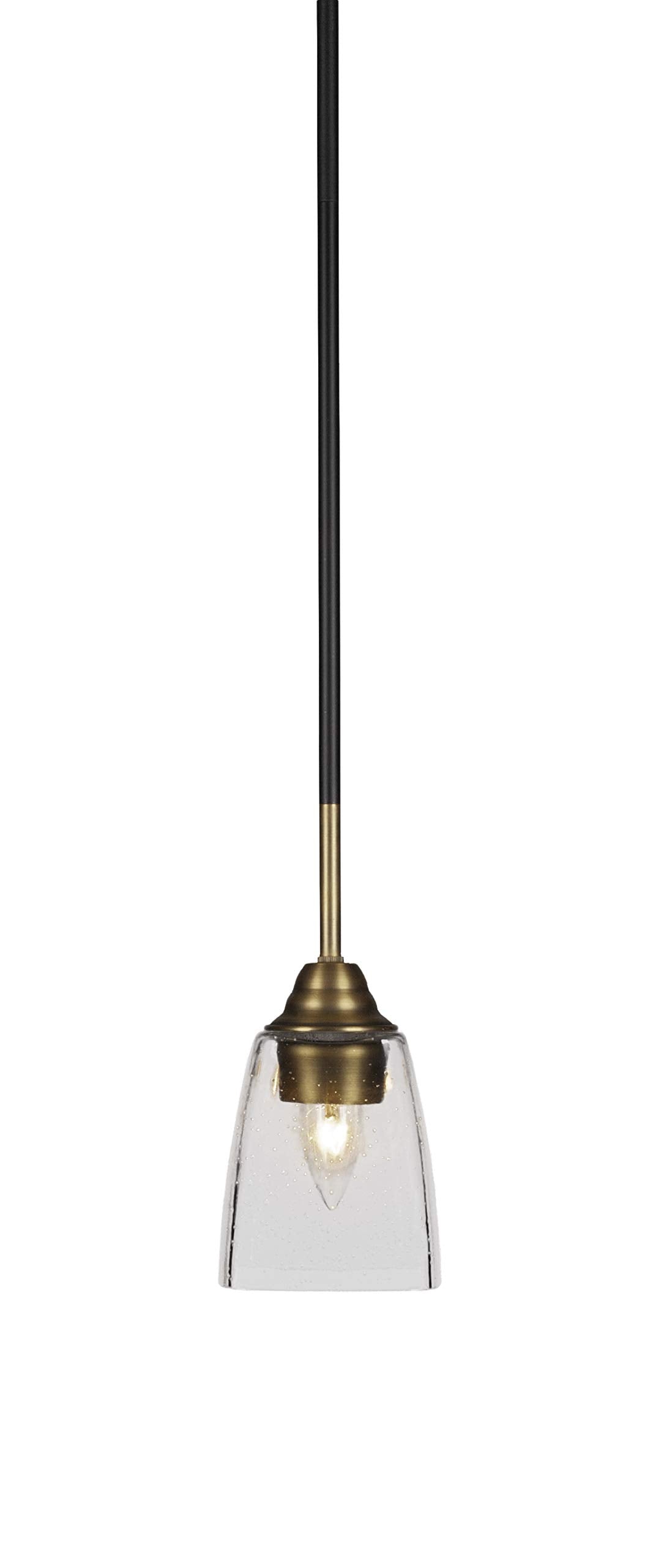 Toltec Lighting Paramount 1 Light Mini Pendant in Matte Black & Brass (3401-MBBR-461)