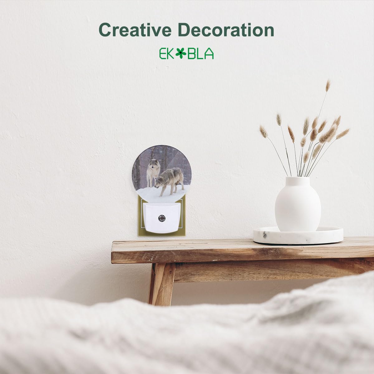 Ekobla Wolf Spirits Night Lights Plug Into Wall Wolf Howling In Woods Magical Wildlife Animal Plug In Night Light Dusk To Dawn S