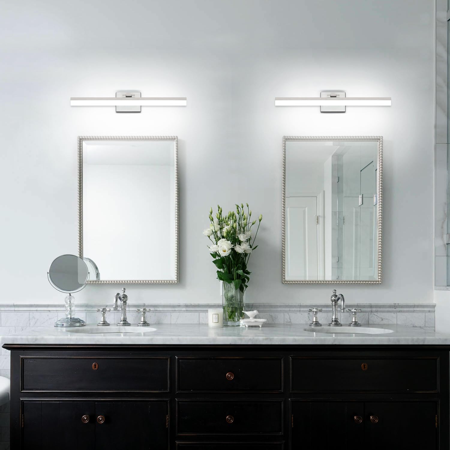 SOLFART 24-Inch LED Vanity Light Fixture, Brushed Nickel, 5 Color Temperature Dimmable, Model 8778-610mm-NK-5CCT