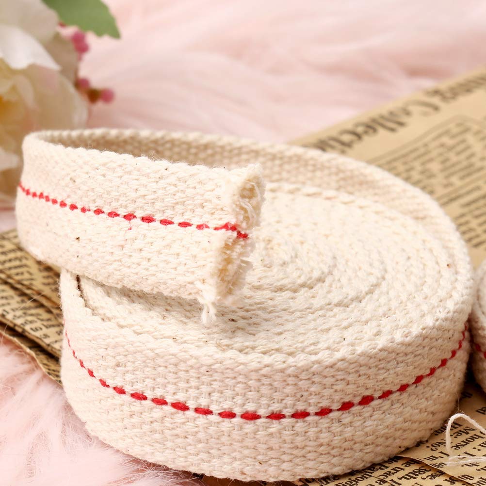 Pengxiaomei Cotton Oil Lamp Wick - 19.5 Ft, 3 Rolls, Beige & Red Replacement for Oil Lanterns & Burners