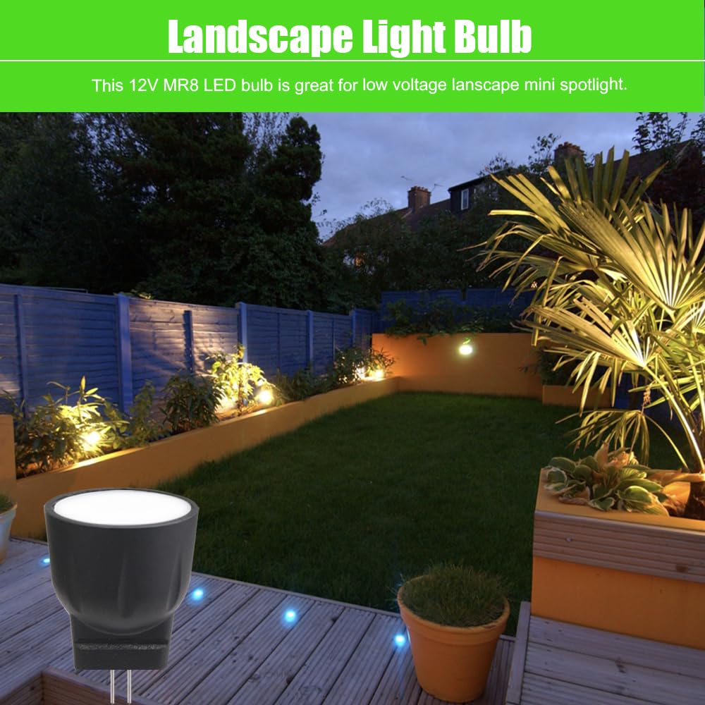 Makergroup Mr8 Led Bulbs 12V  Mr8 Led Spotlights 10W 20W Halogen Lamp Replacement Gu4.0 Base  Warm White Color 2700K For Outdoor Low Voltage Landscape Lighting (2-Pack)