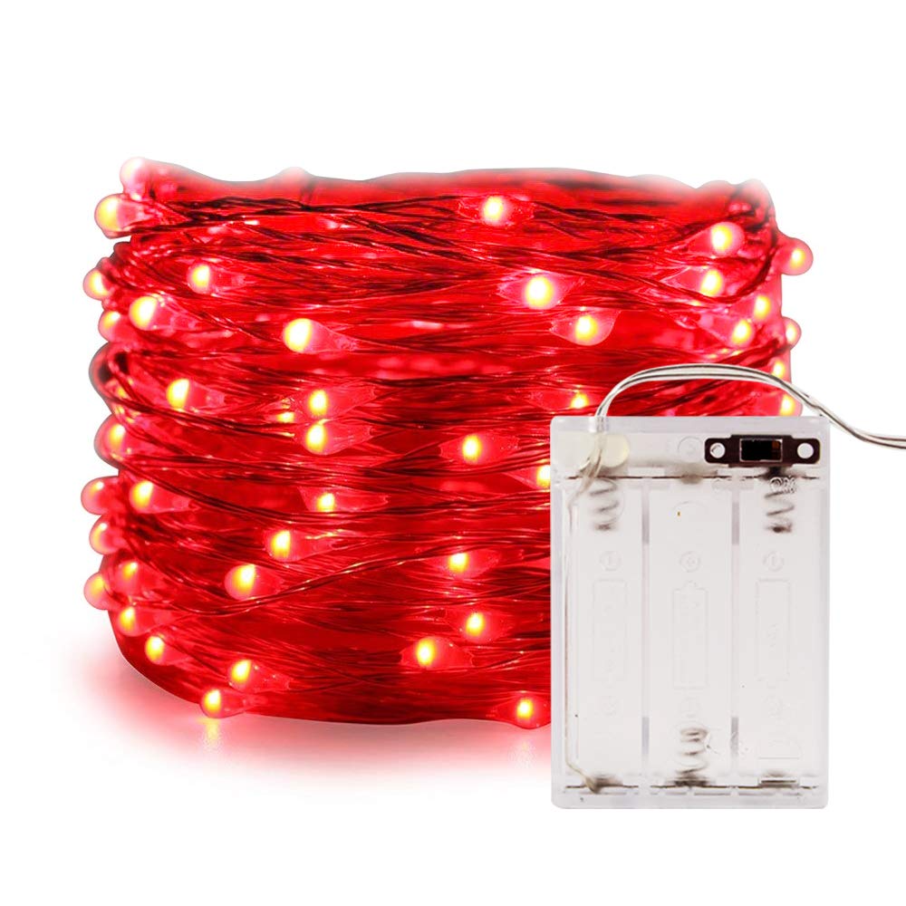 ANJAYLIA LED Fairy String Lights, 16.5Ft/5M 50leds Battery Operated String Lights Party Home Festival Wedding Decorations(Purple)