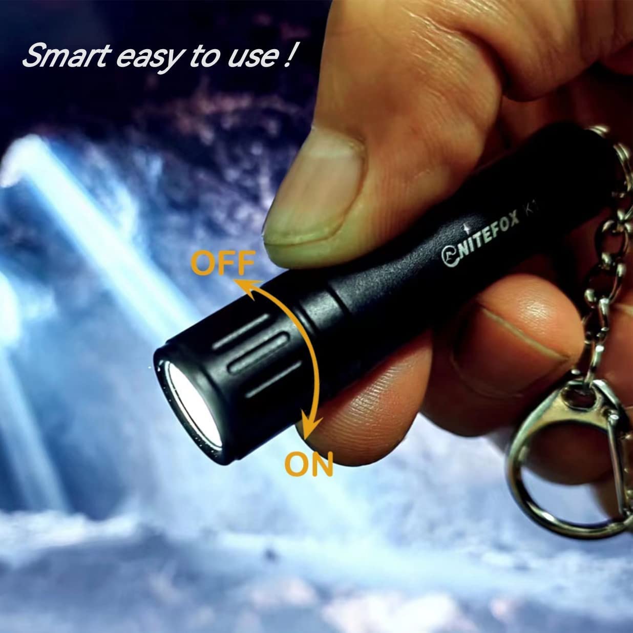 Nitefox K1 Keychain Flashlight, 150 Lumens, Waterproof, Aluminum, Coffee Brown