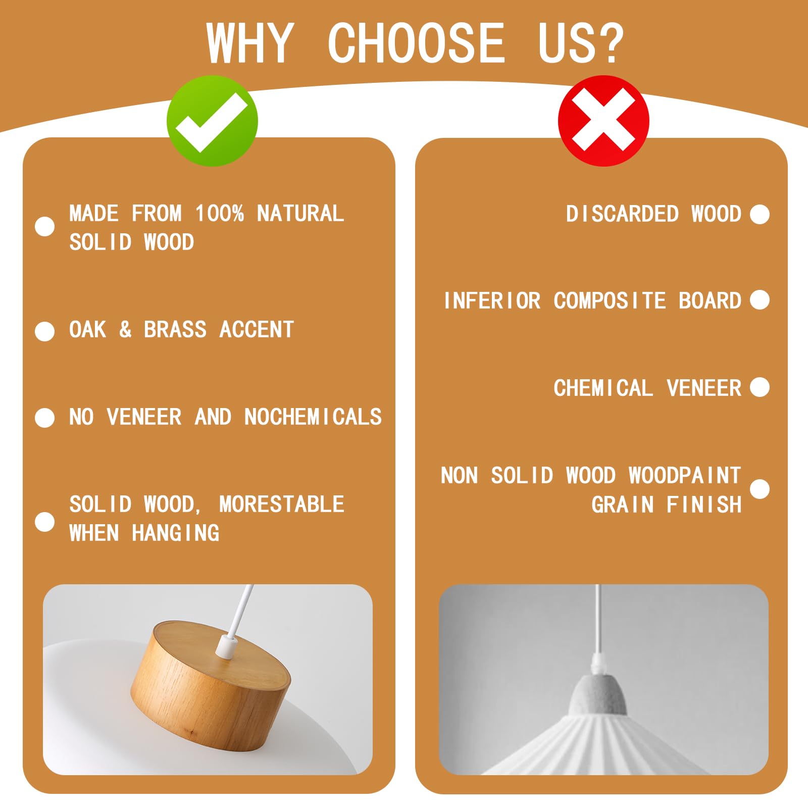 Modern Pendant Lights Kitchen Island, 12.6 Inch,Natural Wood Cap, Drum Simple Ceiling Hanging Light Fixture For Dining Room, Tab