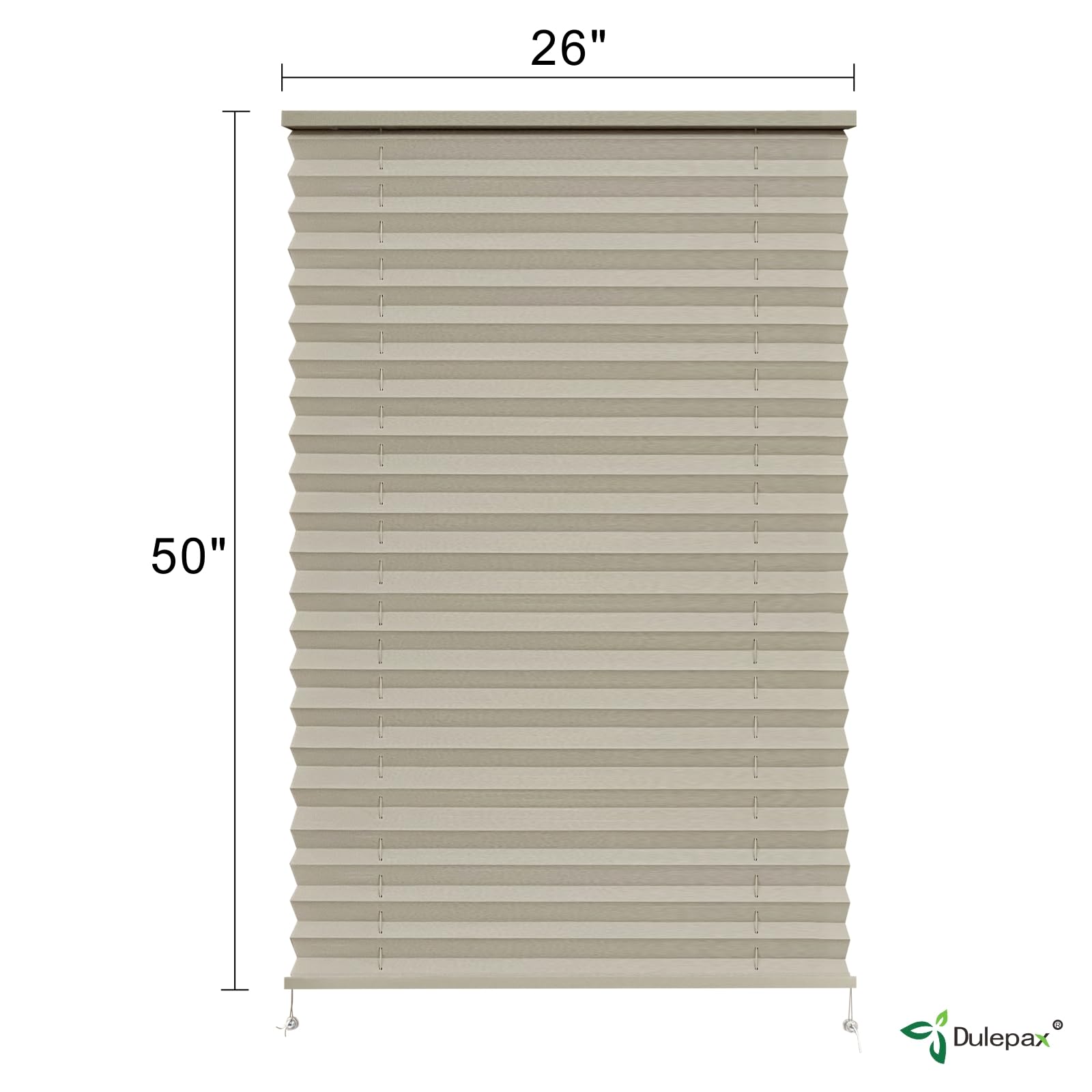 Dulepax Cappuccino RV Blinds - 26W x 50H Pleated Shades for Campers, Travel Trailers, Motorhomes