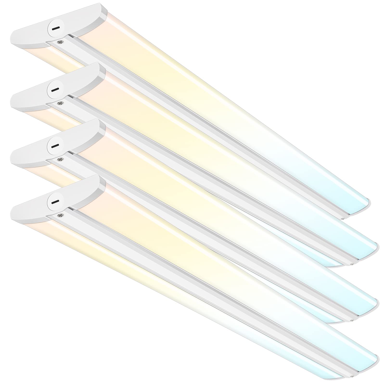 hykolity LED Wraparound Light 4FT, 3 Wattages, 3 CCT, Metal, Model WR-4FT567WCCT-4, 4 Pack, 300