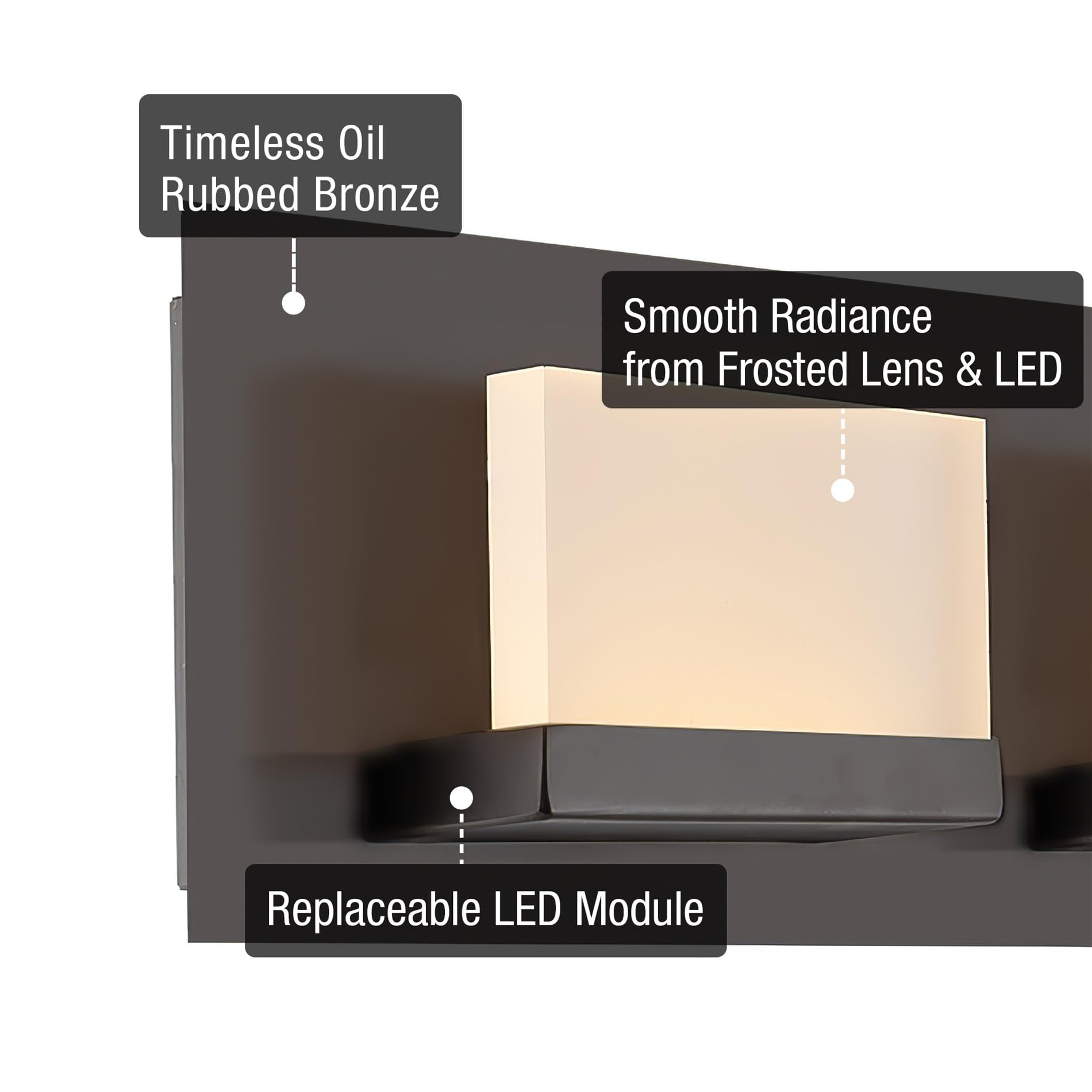 Kira Home 48in Modern 6-Light LED Bathroom Vanity Light, Oil Rubbed Bronze, Acrylic Lenses, Model RVY-WB9266-OB