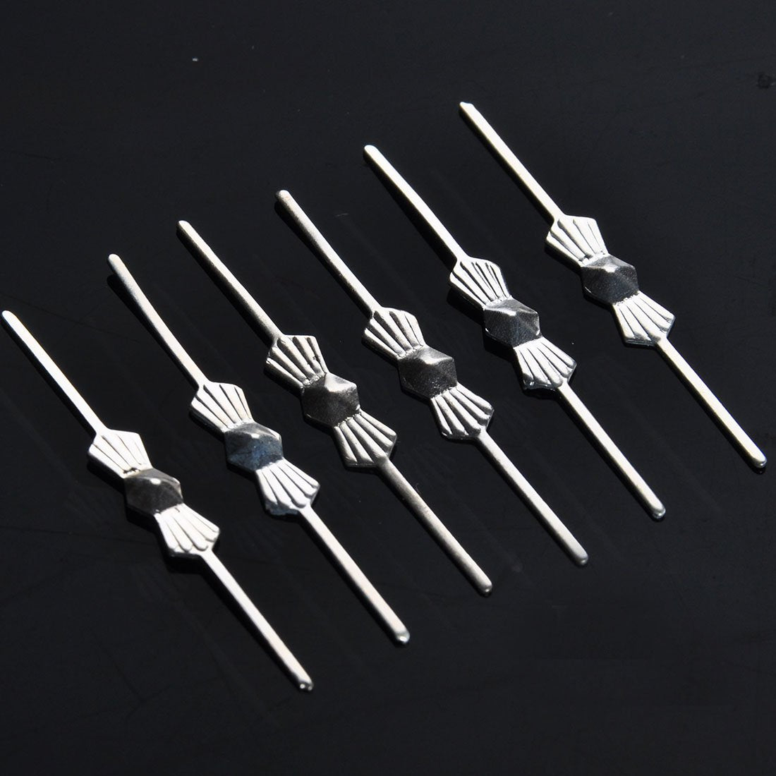 H&D Chrome Bow Tie Clips, 100pcs Metal Butterfly Clips for Crystals, 30mm, Silver, Model HD140501DE-2