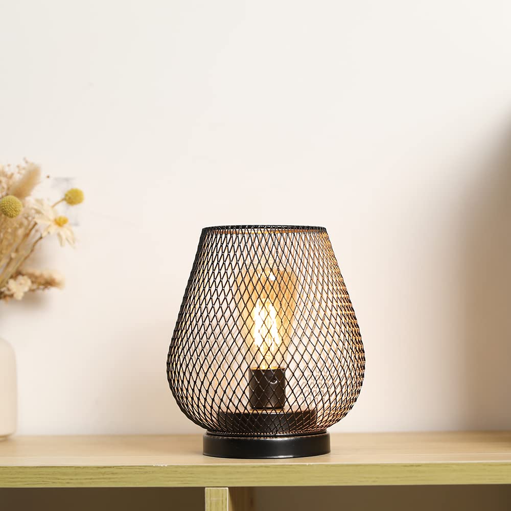 Jhy Design Metal Cage Led Lantern Battery Powered Cordless Accent Light With Led Great For Weddings Parties Patio Events For Ind