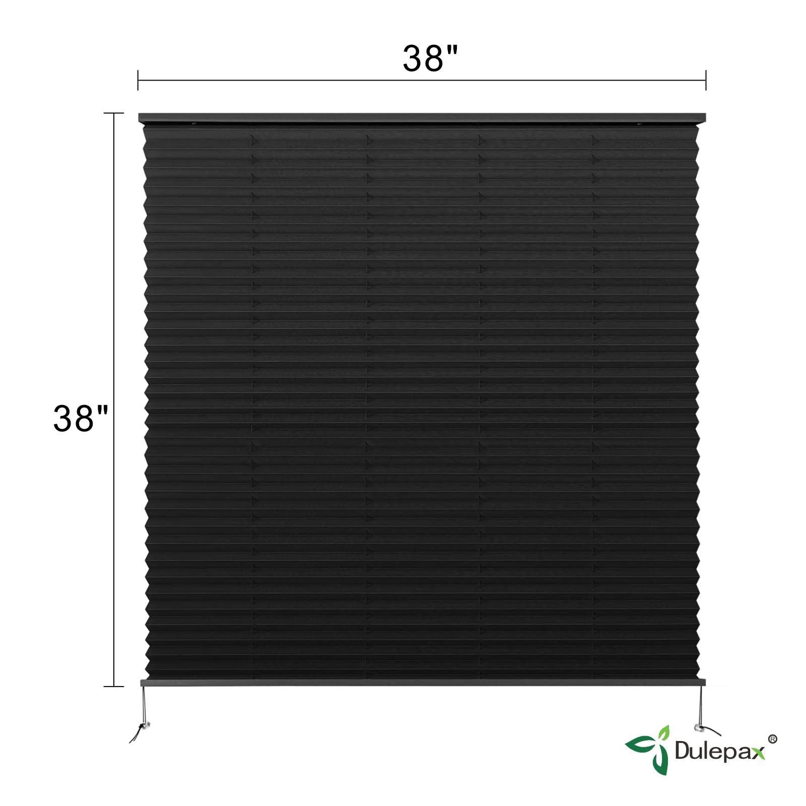 Dulepax Rv Blinds - Pleated Shades, 38'' W X 38'' L Black Rv Window Shades For Camper, Travel Trailers, Motorhome'S Window