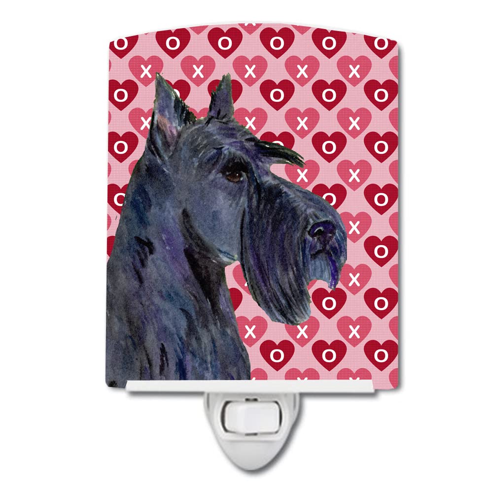 Carolines Treasures Ceramic Night Light, Scottish Terrier Hearts, UL-Certified, 6x4x3in, Multicolor, Model SS4529CNL