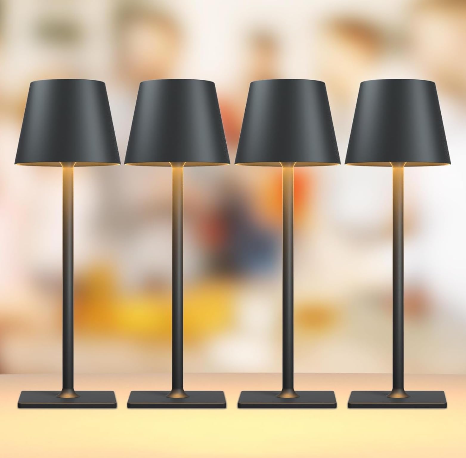 4 Pack Rechargeable Table Lamp - Cordless LED Lamp with 6000mAh Battery Operated LED Desk Lamp, Portable Table Light Outdoor for