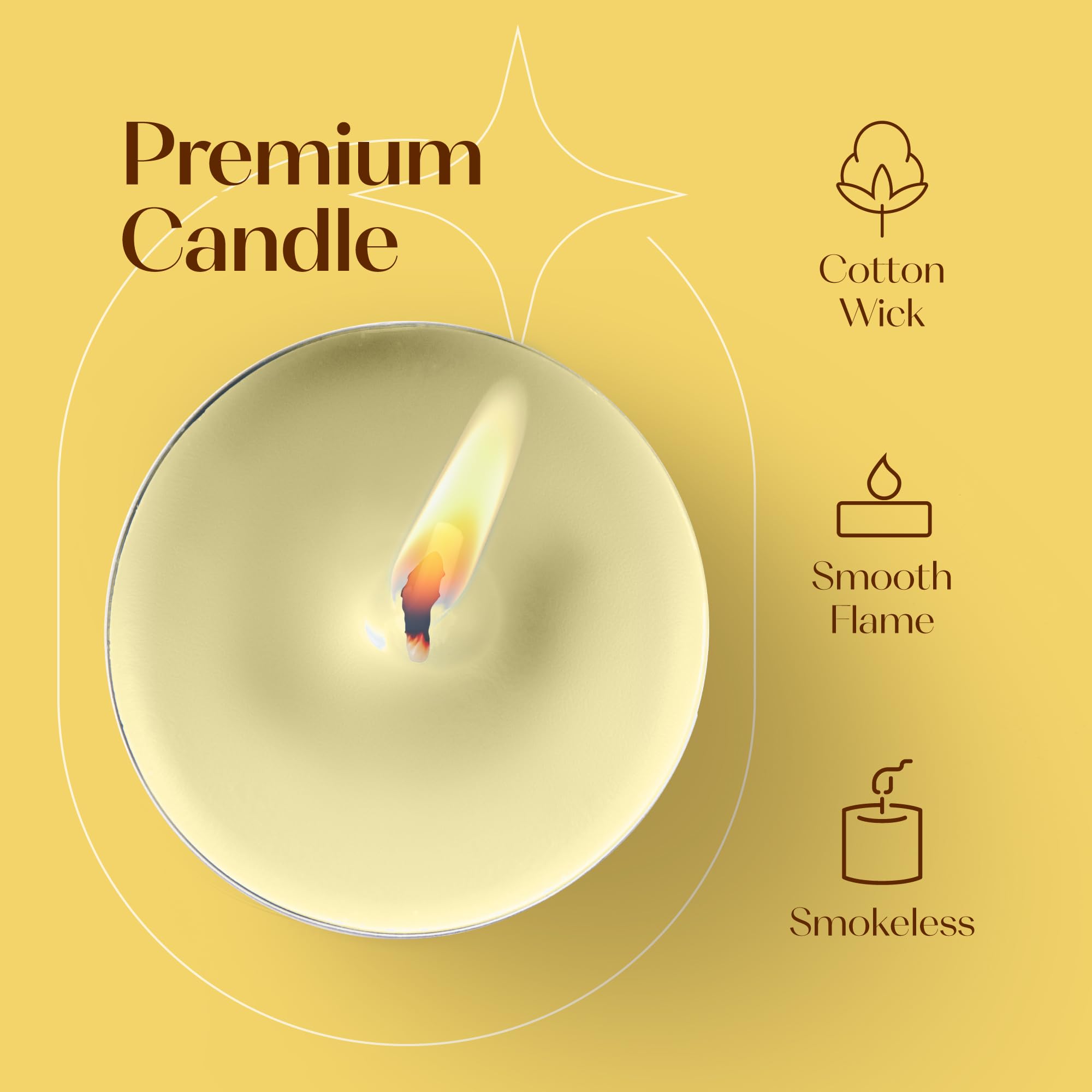 Ivory Scented Tealight Candles - Pack Of 12 Scented Tea Light Candles With Long Lasting Aromas - Vanilla Fragranced Ivory Tealight Candles - 4 Hour Burn Time