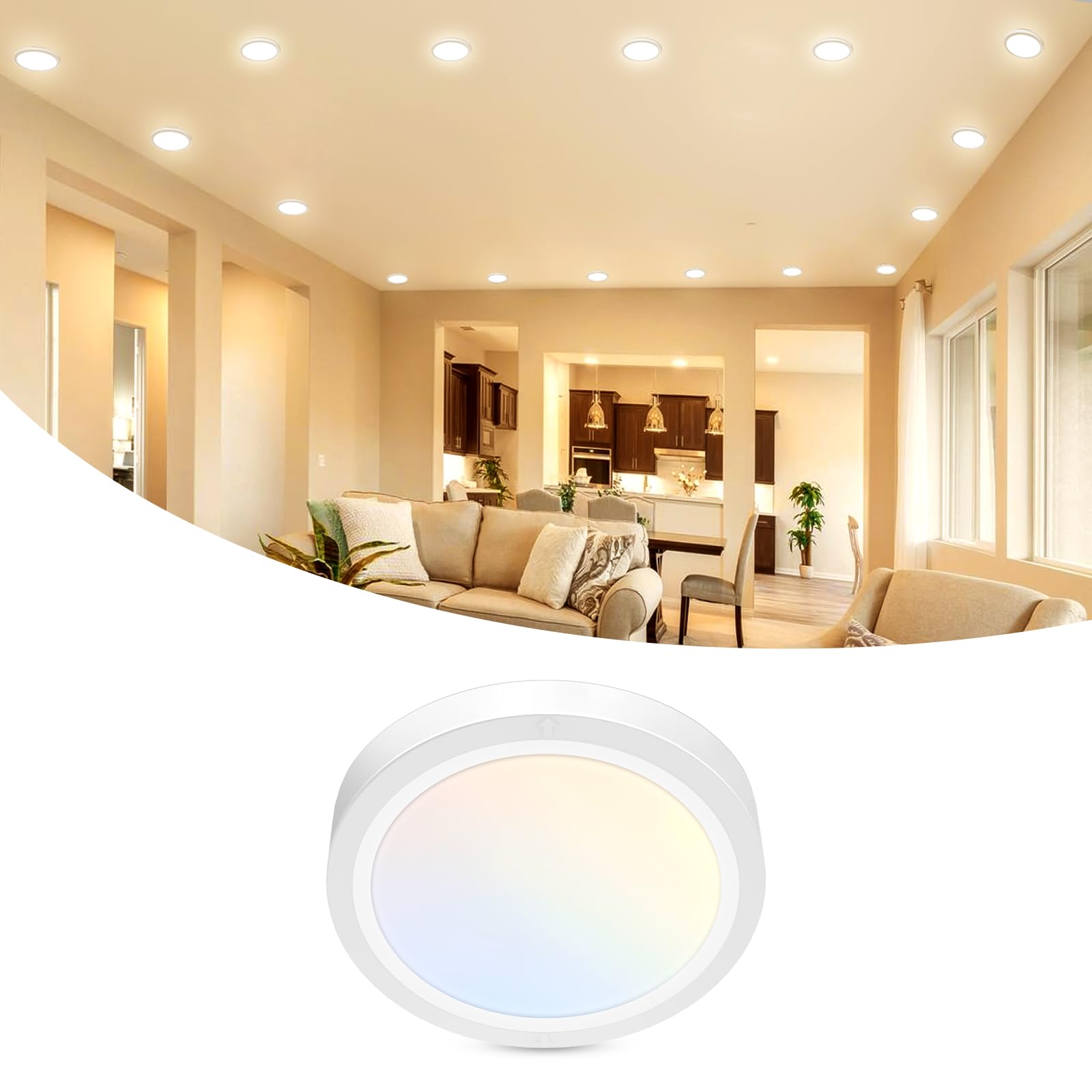libtit 4Pack LED Flush Mount Ceiling Light Fixture, 3200LM 12 Inch 28W Dimmable LED Ceiling Light