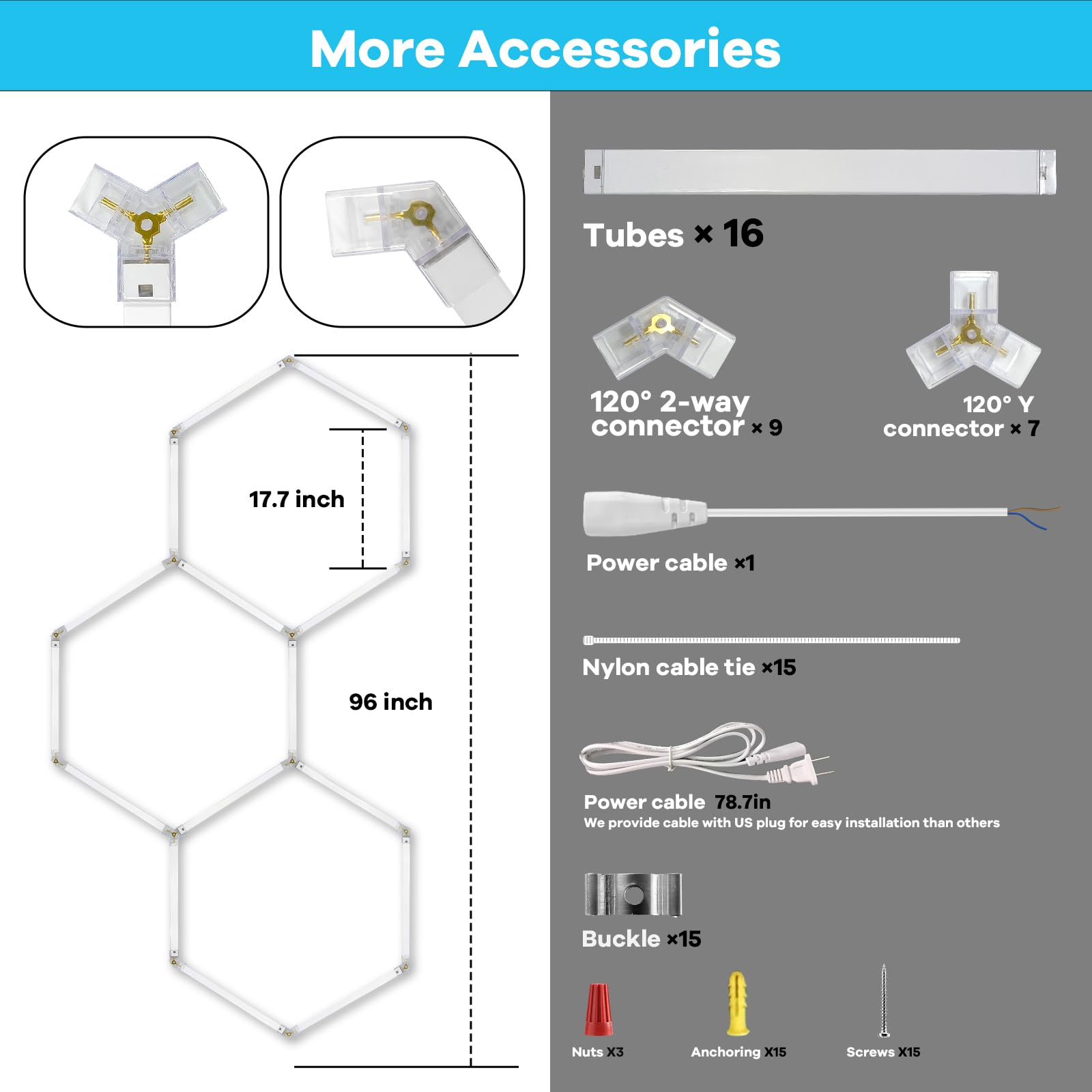 Cdkmax Led Hexagon Garage Light 3.0 Hex Grid Honeycomb Led Shop Light 135W 21400Lm 6500K Hexagon Lighting System Car Detailing S