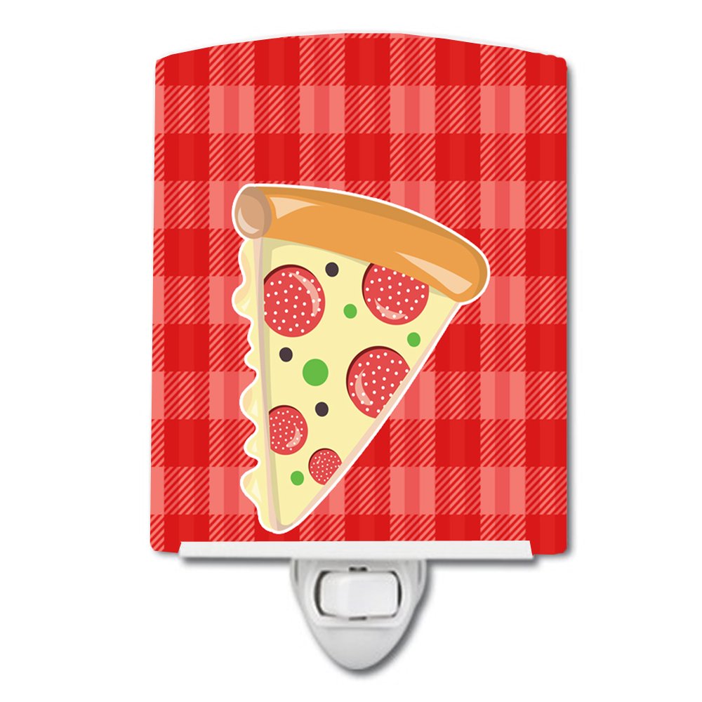 Carolines Treasures BB7057CNL Slice of Pizza Ceramic Night Light Compact, ULCertified, Ideal for Bedroom, Bathroom, Nursery, H