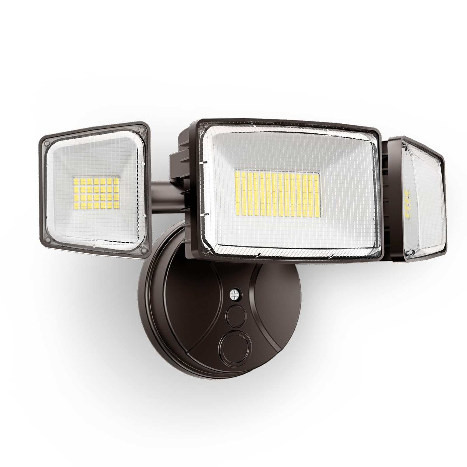 Onforu 80W LED Flood Light, 9000LM Brightness, 3 Adjustable Heads, IP66 Waterproof, Brown, Model BDB70-3