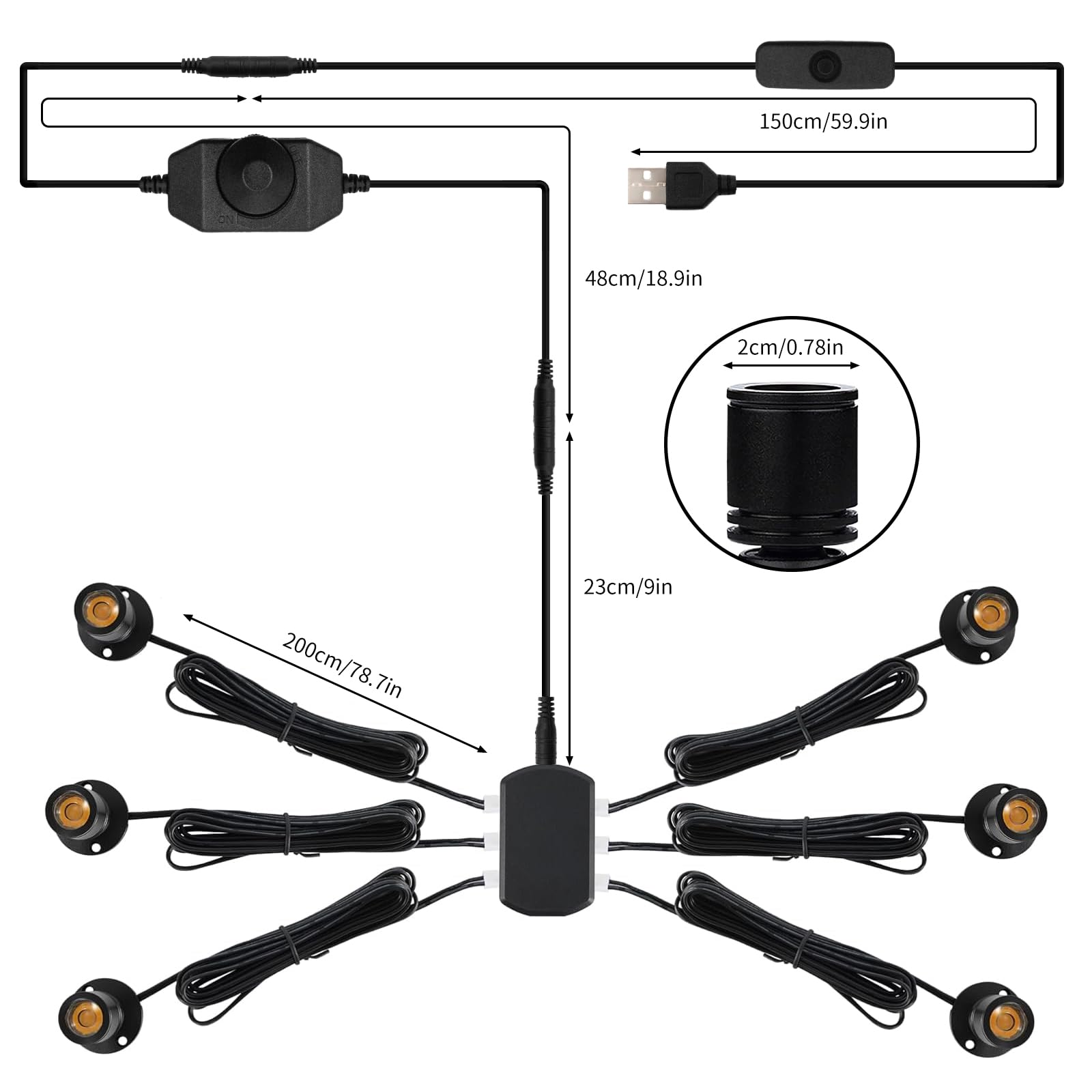 Dtructiew Led Spot Light 6Pcs, Mini Led Spotlight Indoor With Dimmer, 1W 5V Dimmable Led Spot Lights Indoor Accent Lights Adjust