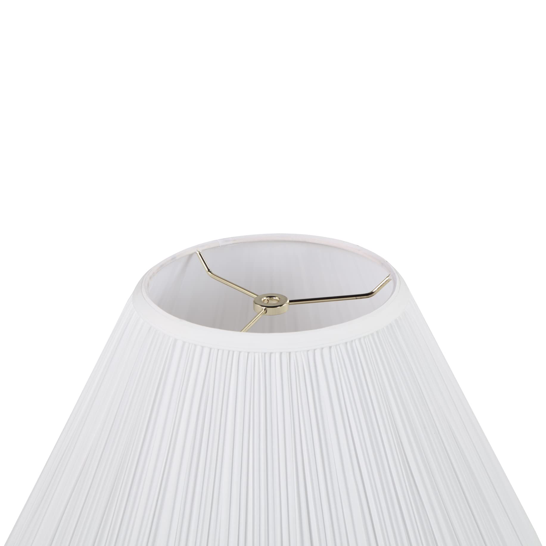 Aspen Creative 33137, Mushroom Shaped Pleated Traditional Spider Construction Lamp Shade, White, 9&quot; Top X 18&quot; Bottom X 13&quot; Slant