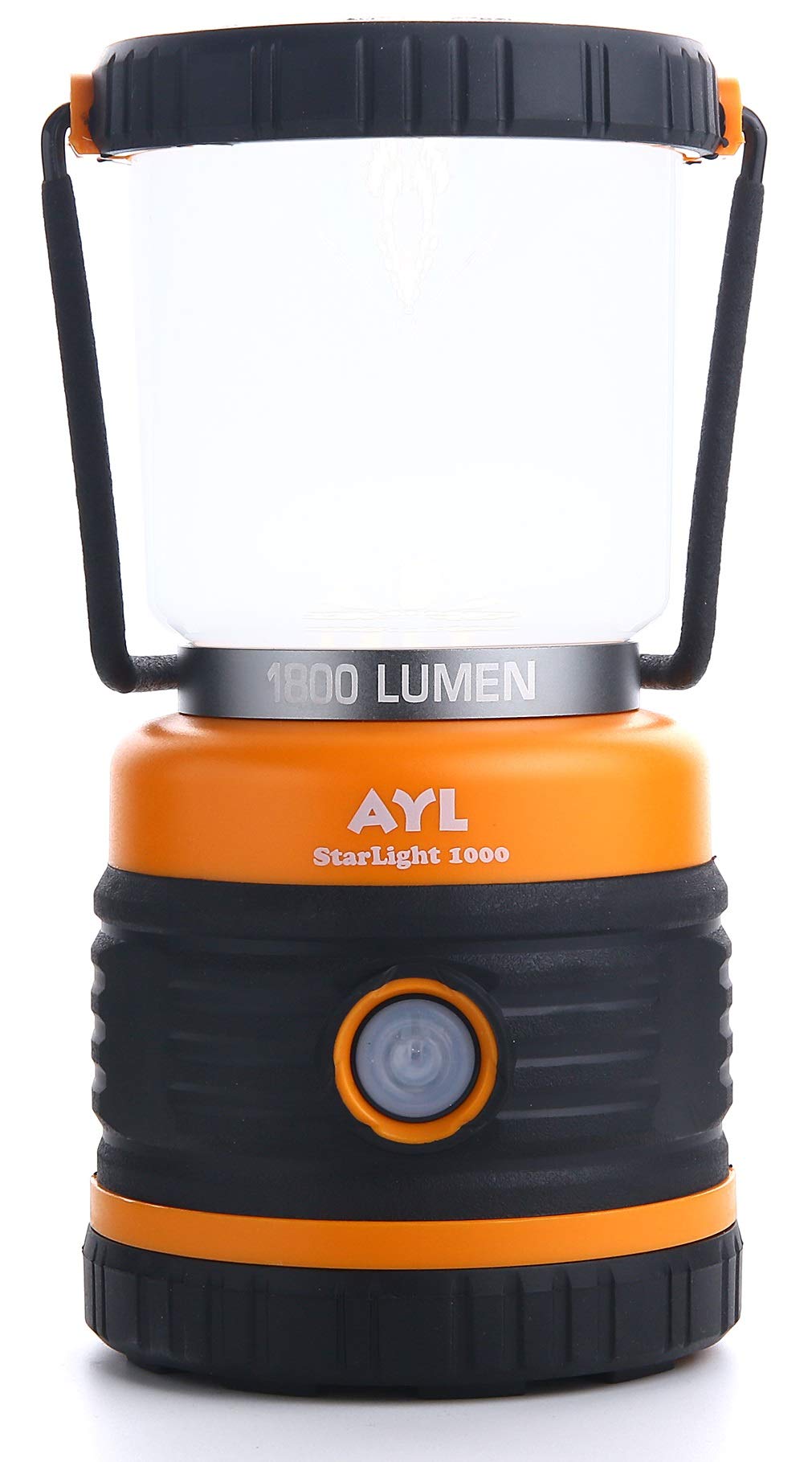 AYL LED Camping Lantern, 1800 Lumens, Battery Powered, 4 Light Modes, Orange, Model SL1000