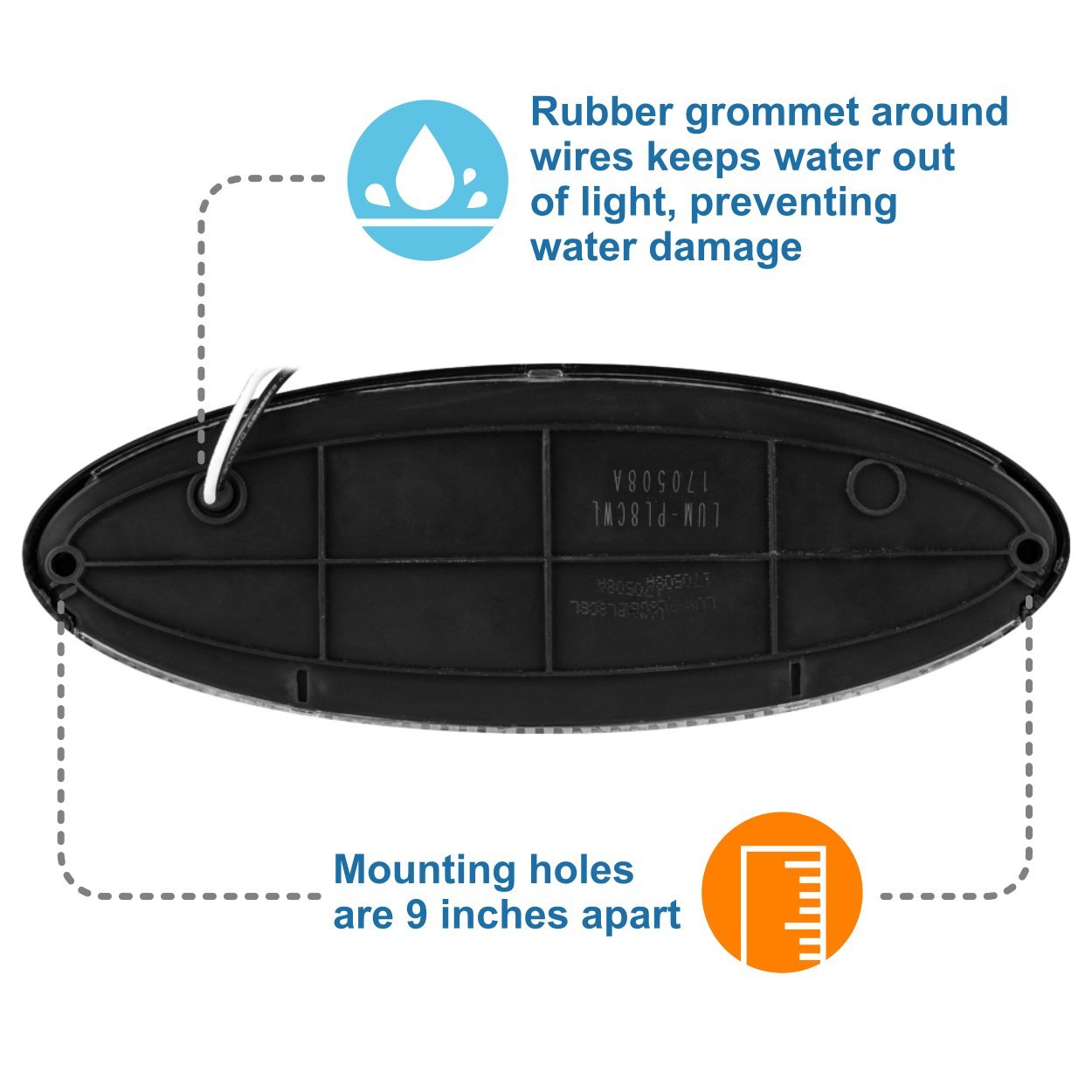 Lumitronics Rv Led Euro-Style Porch Light - Clear Lens (Black)