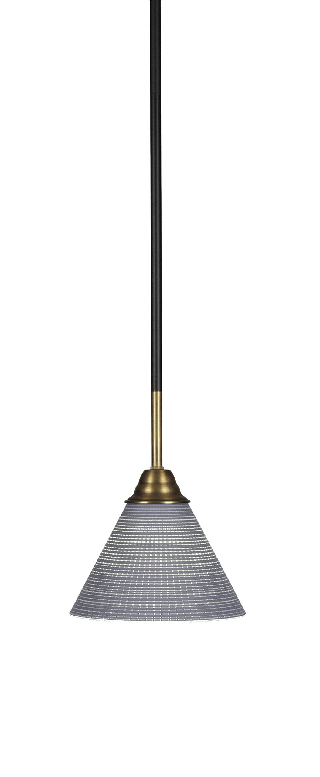 Toltec Lighting Paramount 1 Light Mini Pendant in Matte Black & Brass (3401-MBBR-4052)