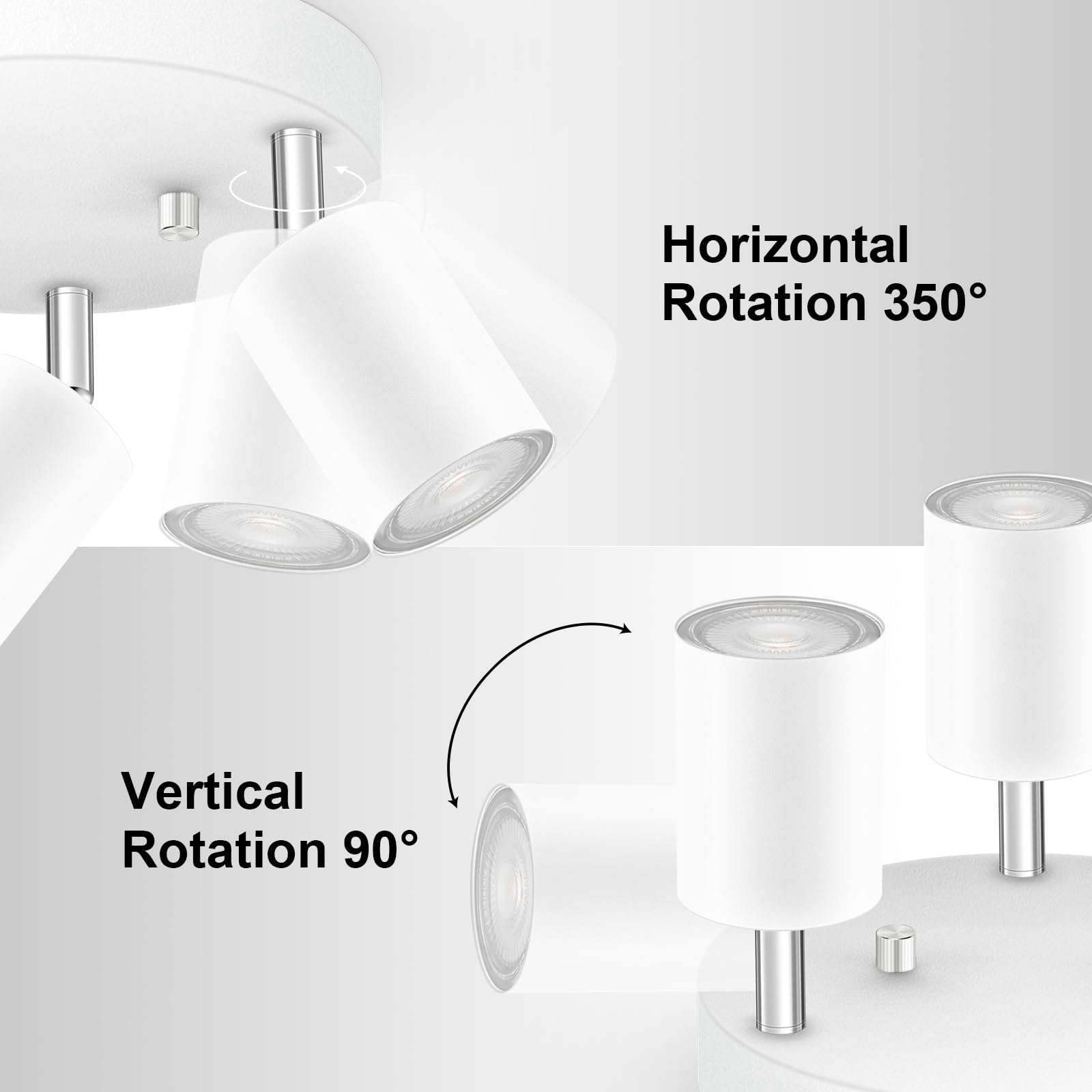 3 Light Track Lighting Fixtures Ceiling  Matte White Round Directional Ceiling Spotlight  Gu10 Flush Mount Track Fixture  Adjustable Modern Led Track Lights For Kitchen/Living Room  Bulb Not Included