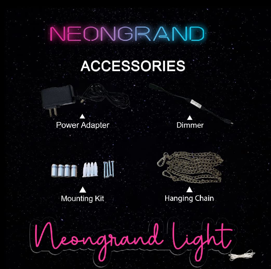 NEONGRAND Open Neon Sign - USB Bar Lights, 24x16 inches, Acrylic, Pink and Ice Blue, Model NN1220113004-24x16