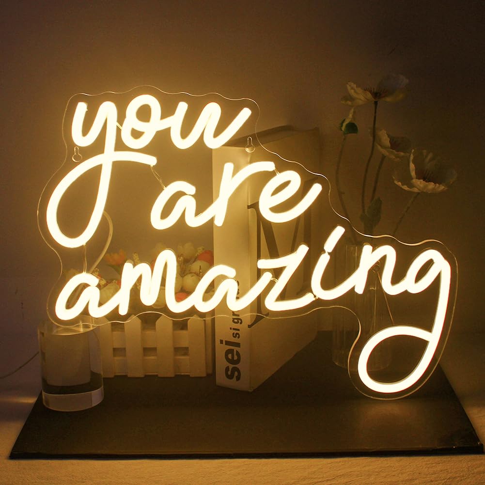 JURONGYILU Neon Sign Warm White LED Wall Decor for Bedroom Home Bar Party