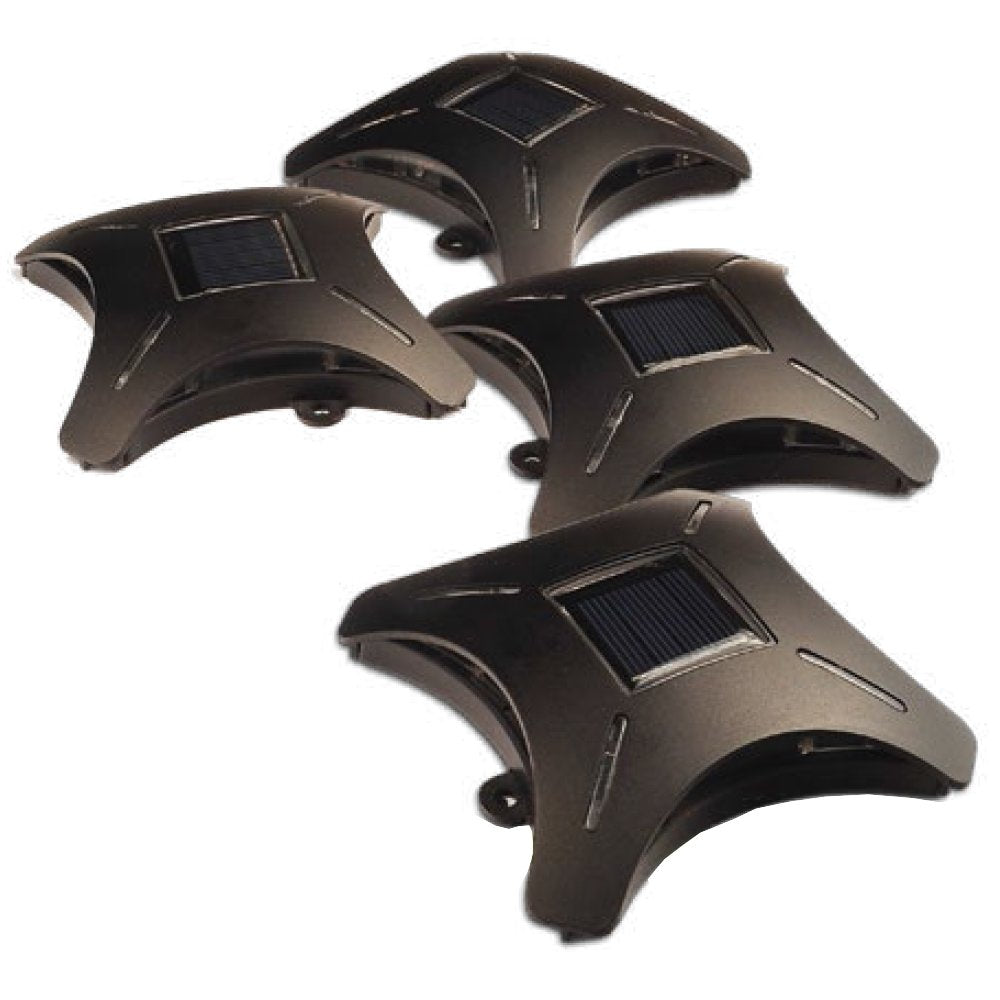 Maxsa 47335 Solar LED Deck and Step Lights, 4-Pack, Metal, Dark Bronze