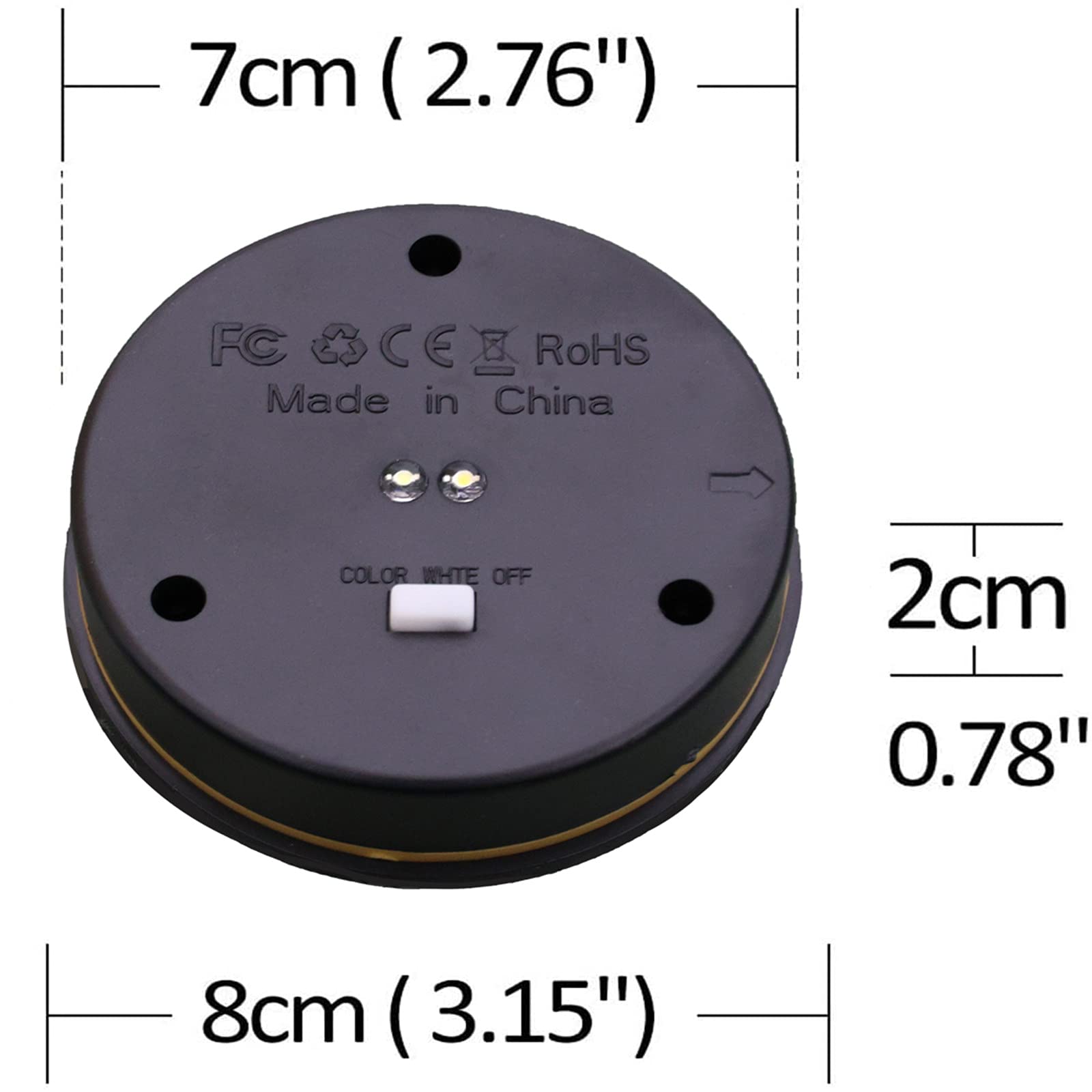 Znycye 2 Pack Upgraded Solar Replacement Top(Top Size 3.15 In, Bottom Size 2.76 In) Double Led Light Modes For Outdoor Lanterns