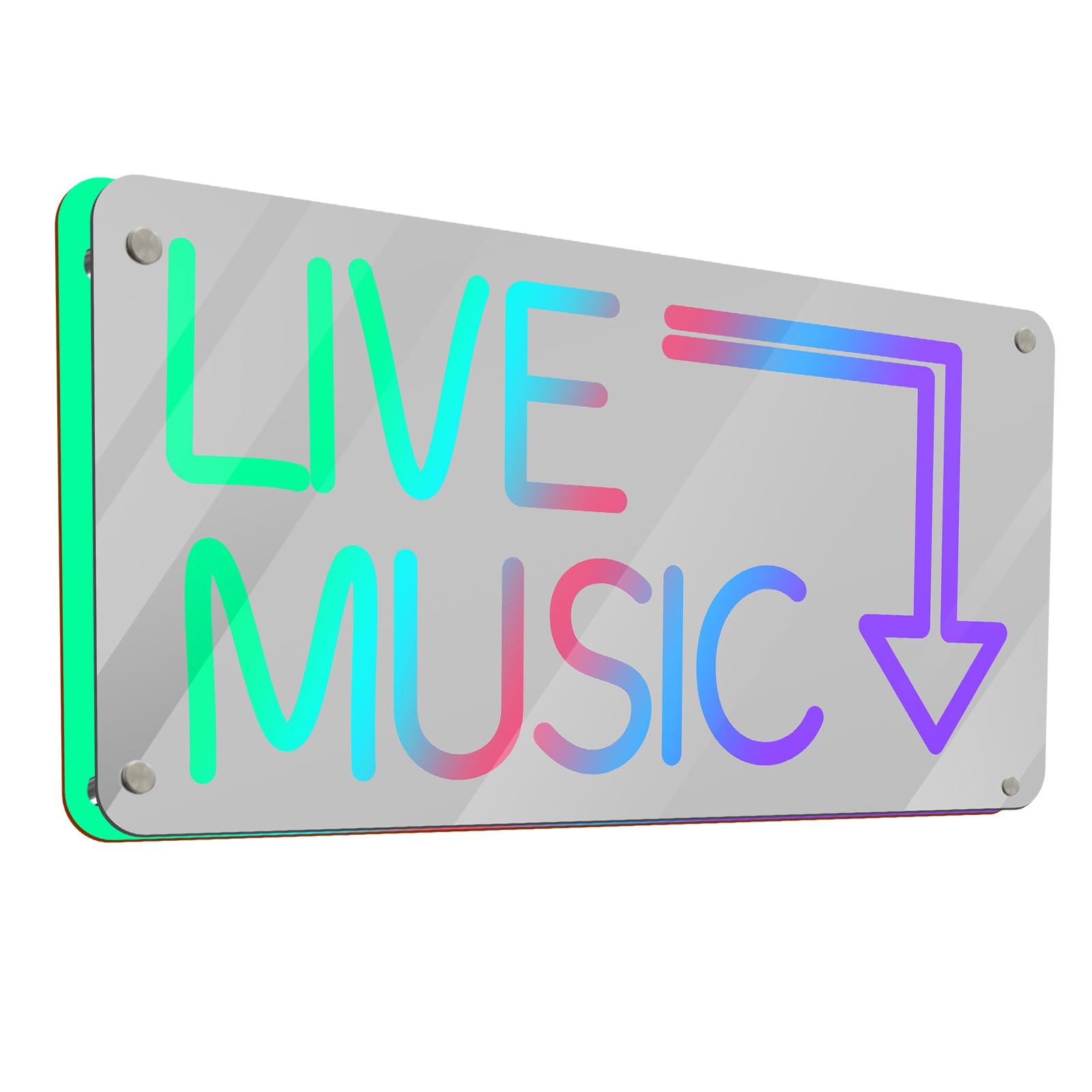 Wanxing Live Music Neon Sign, LED Wall D?or, App-Controlled Color, Mirror Finish