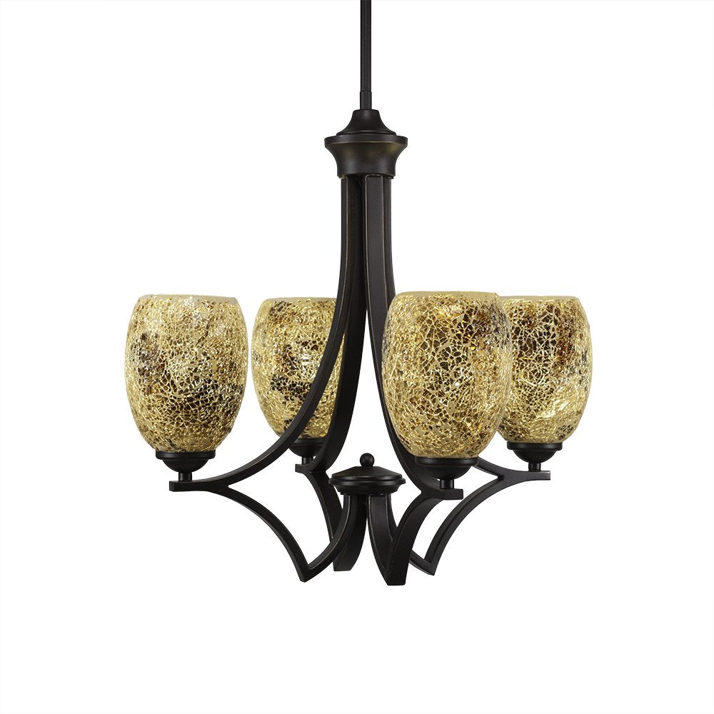 Toltec Lighting Zilo 4 Light Chandelier in Dark Granite (564-DG-4175)