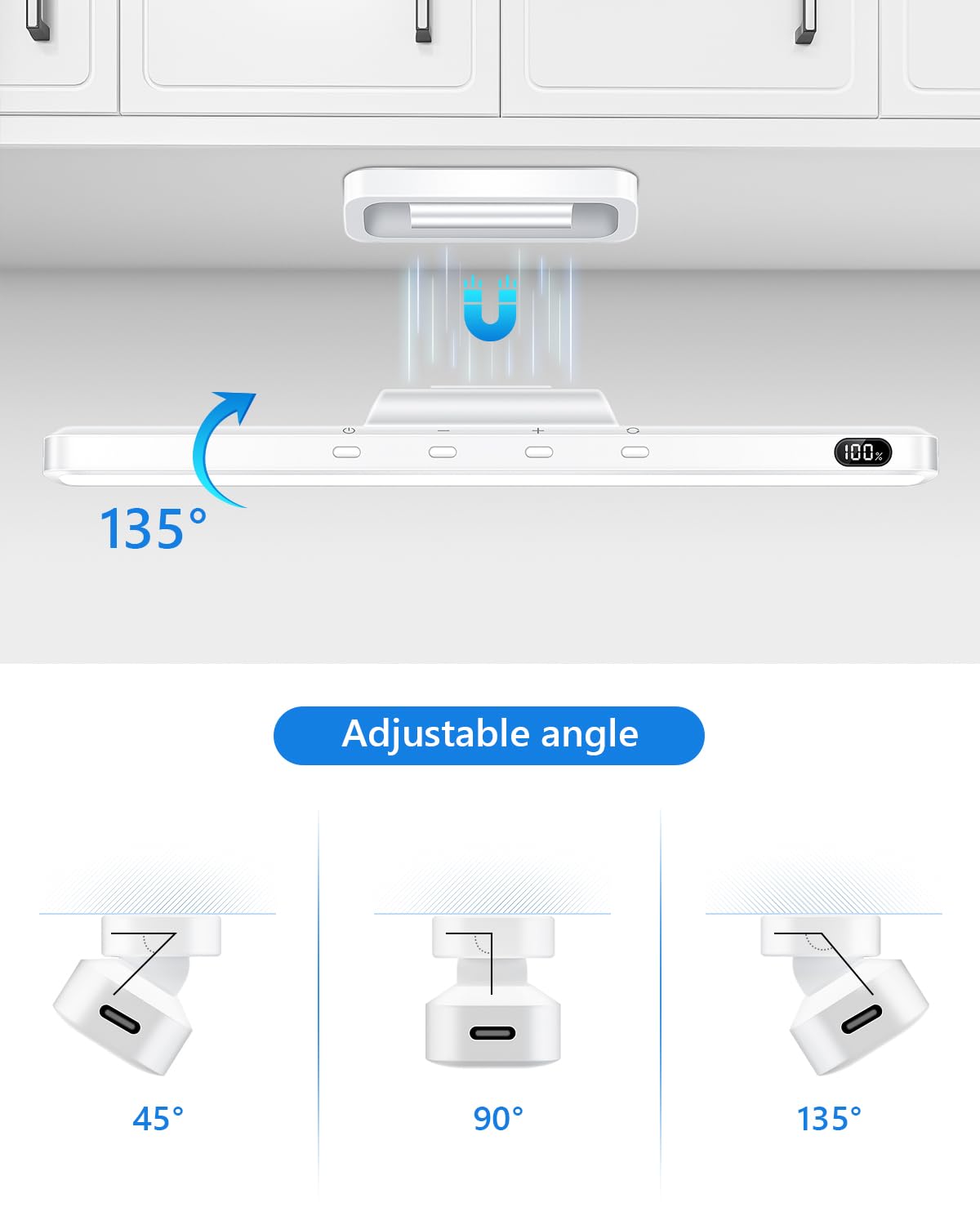 WILLED 3W Led Light Bar with Remote Control, Eye-Friendly Vanity Lights, 3 Color Temperatures Mirror Lights, Button Control Magn