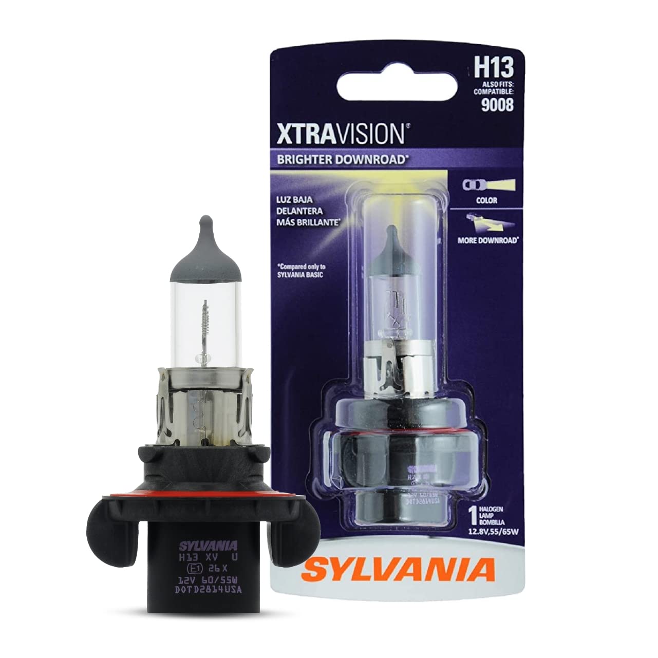 SYLVANIA - H13 XtraVision- High Performance Halogen Headlight Bulb, High Beam, Low Beam and Fog Replacement Bulb (Contains 1 Bul
