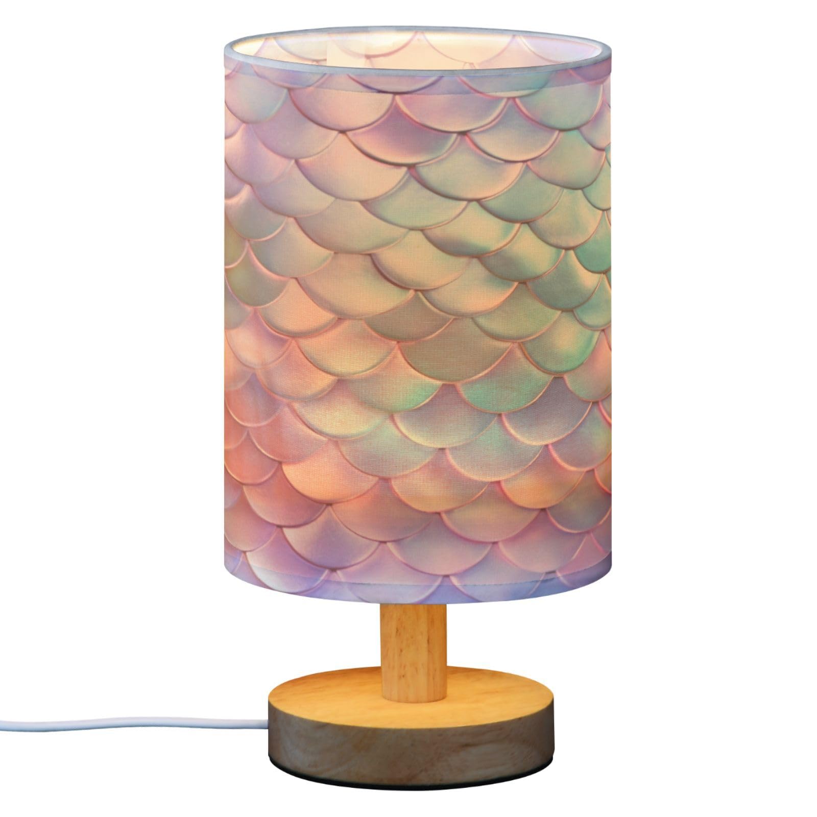 Alaza Magic Mermaid Decor Bedside Table Lamp With Usb Port For Bedroom Nightstand Office Desk Led Bulb Included